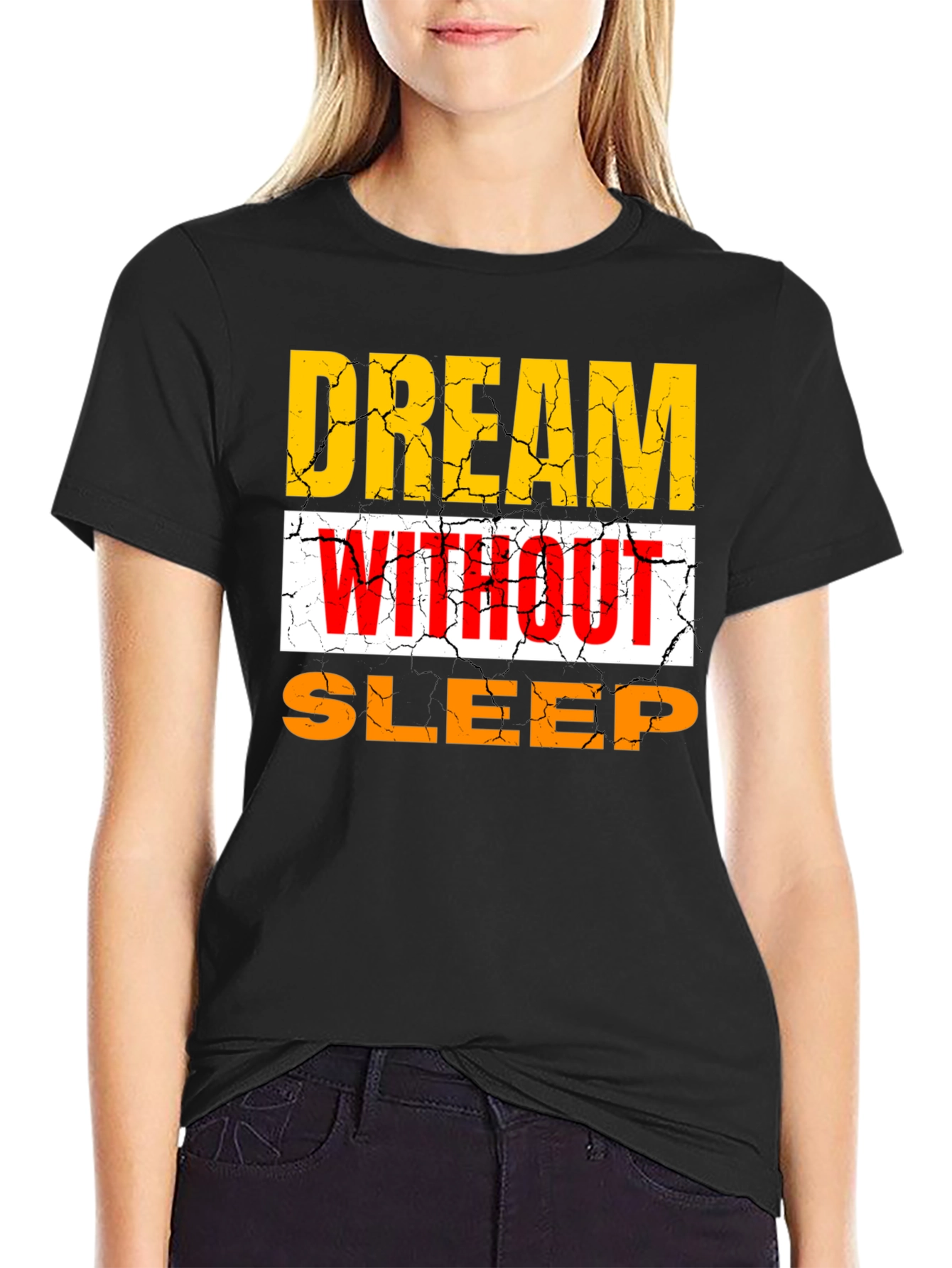 Black Dream Without Sleep Graphic T-Shirt view 2