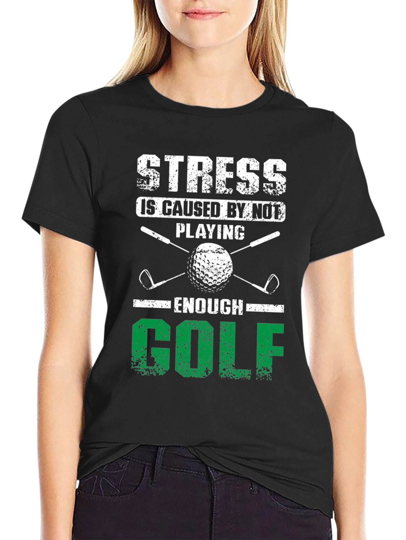 Black Stress Golf T-Shirt view 2