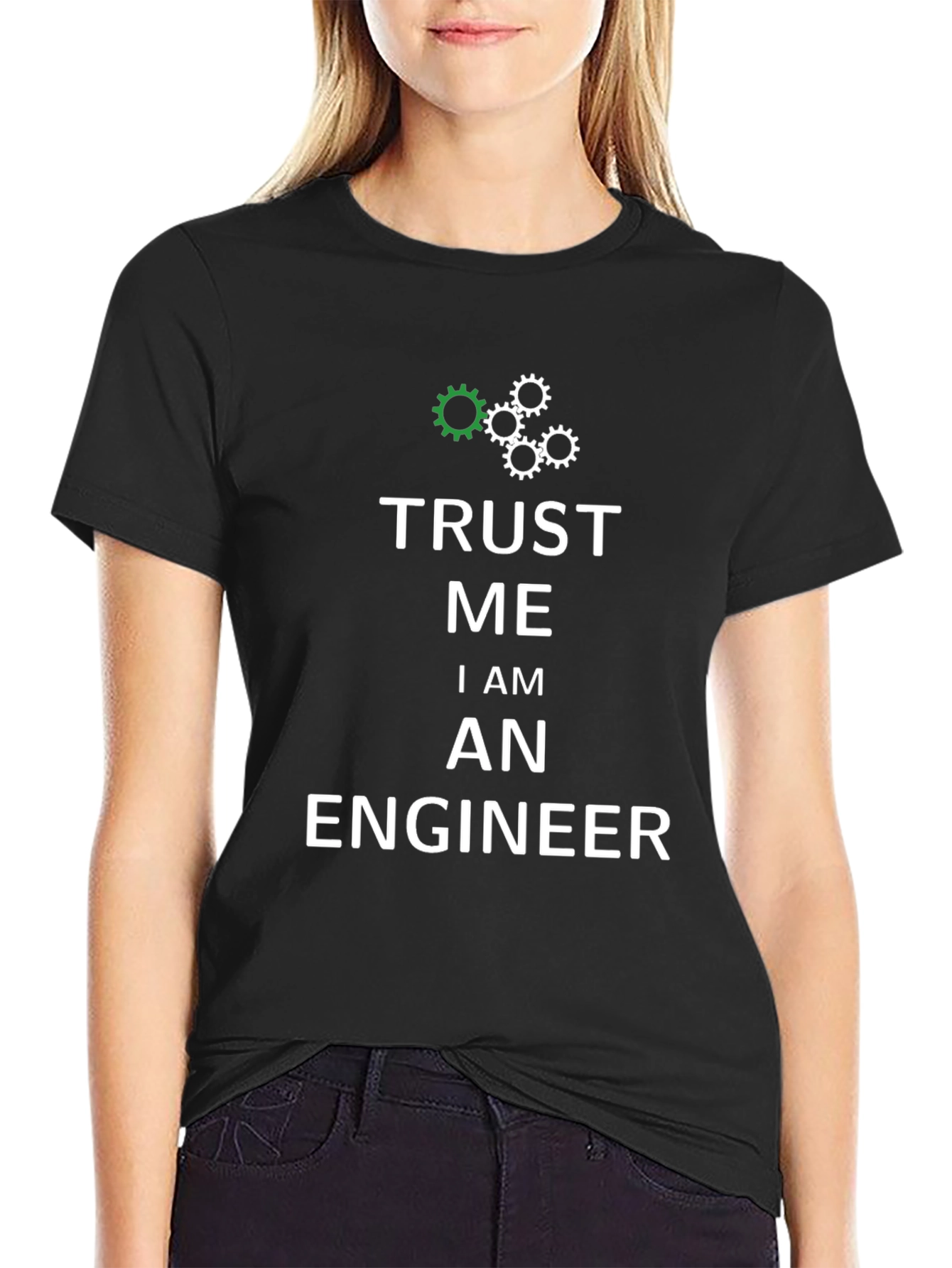 Black Trust Me I'm An Engineer T-Shirt view 2