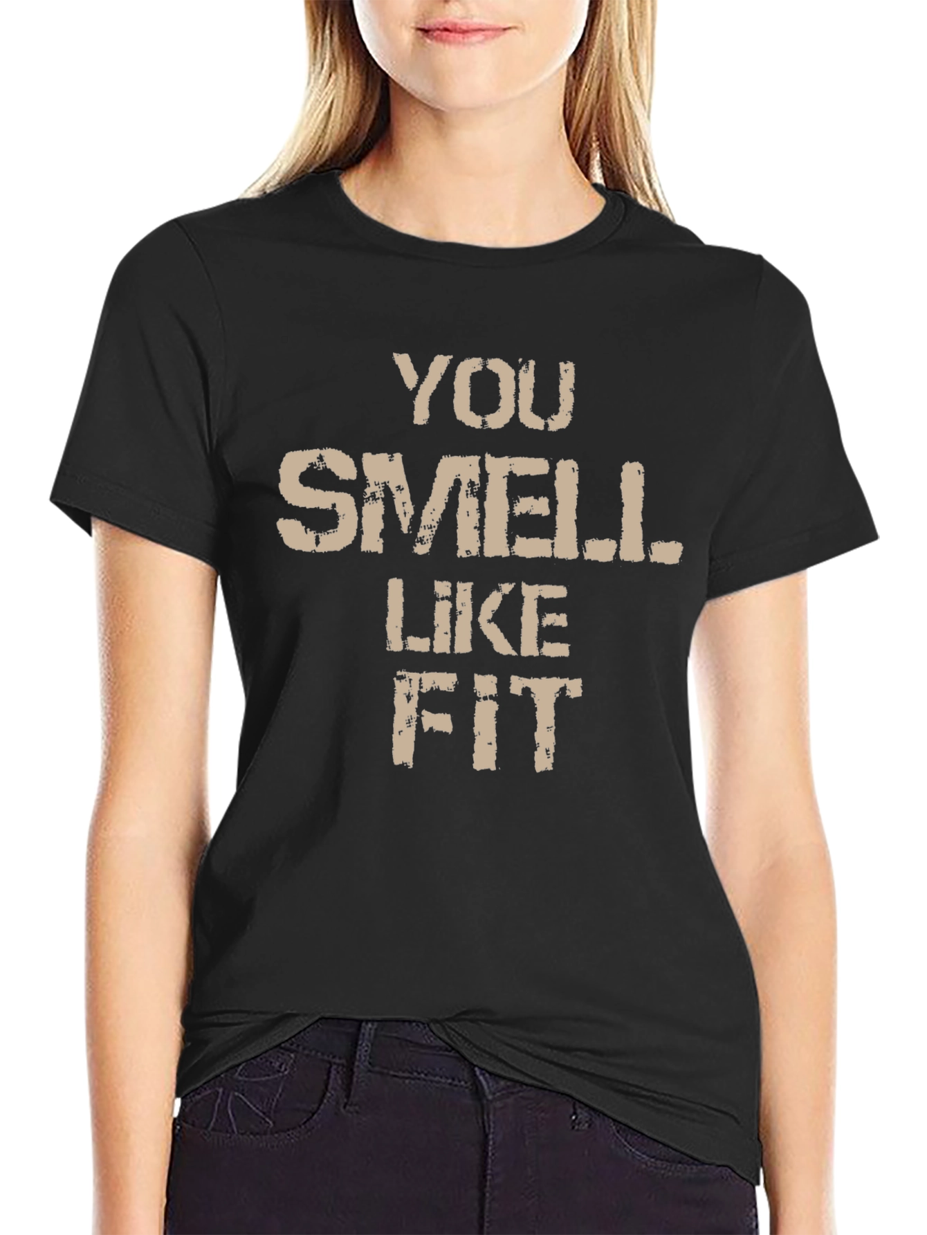 Black Funny You Smell Like Fit Graphic T-Shirt view 2