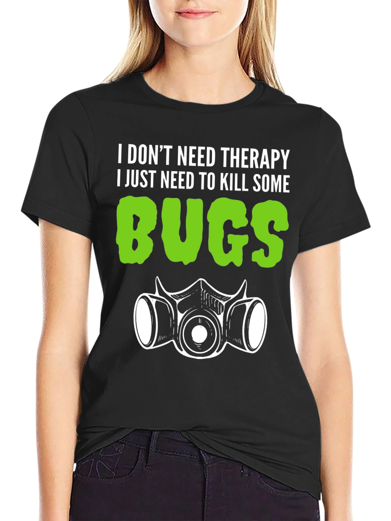 Black Funny Bug Killing T-Shirt view 2
