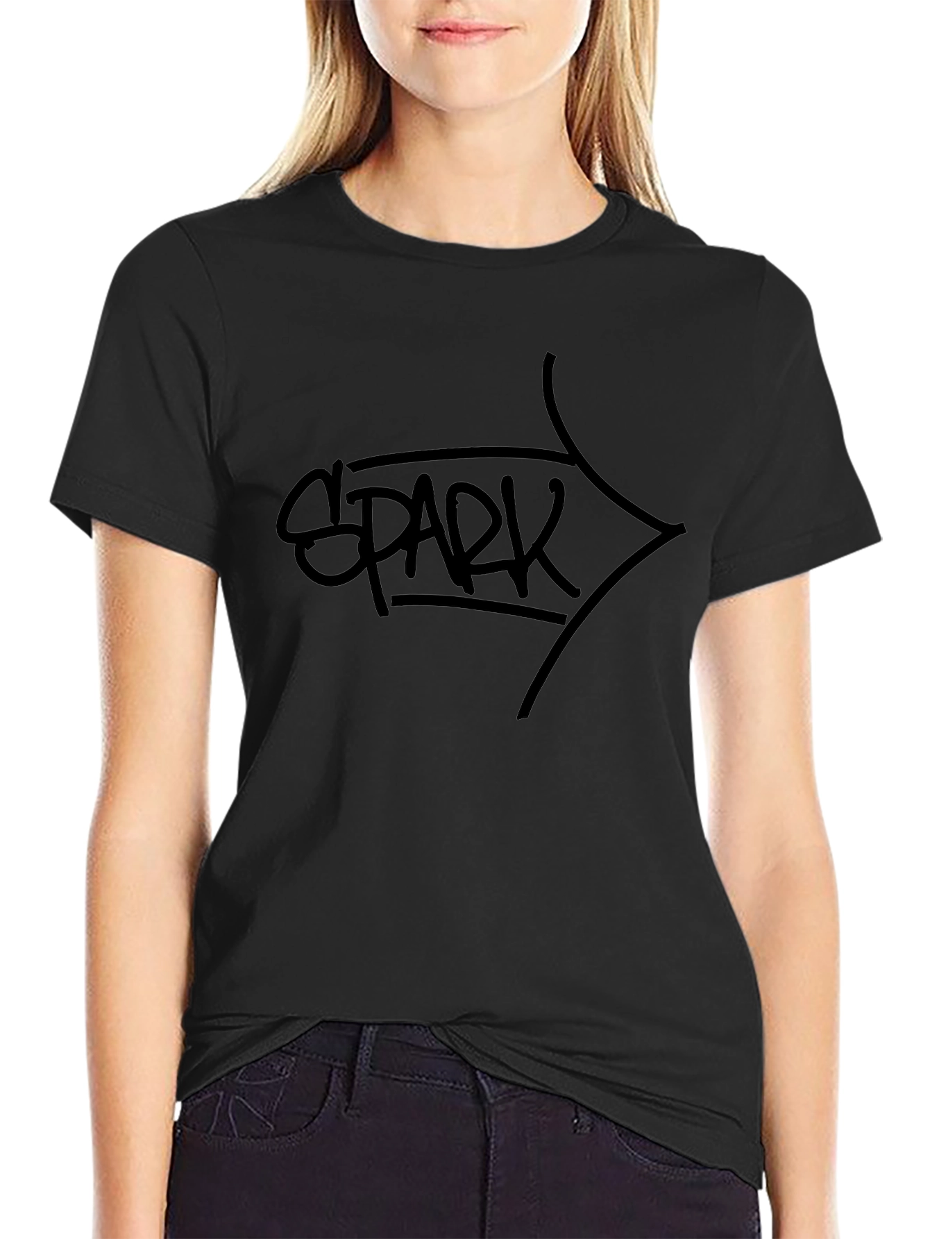 Black Black SPARK Graphic Tee - Stylish Men's Casual T-Shirt view 2