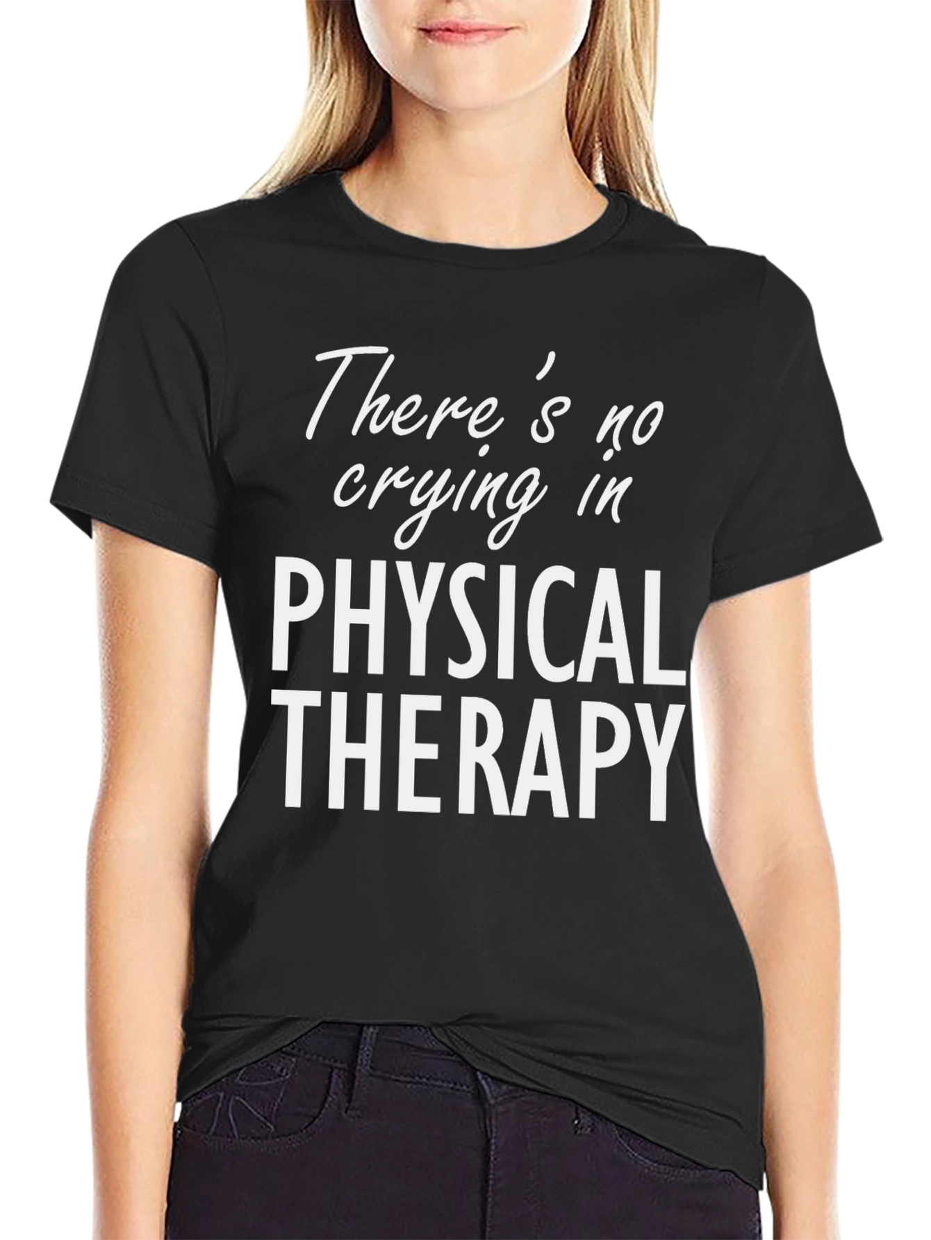 Black Funny Physical Therapy T-Shirt view 2
