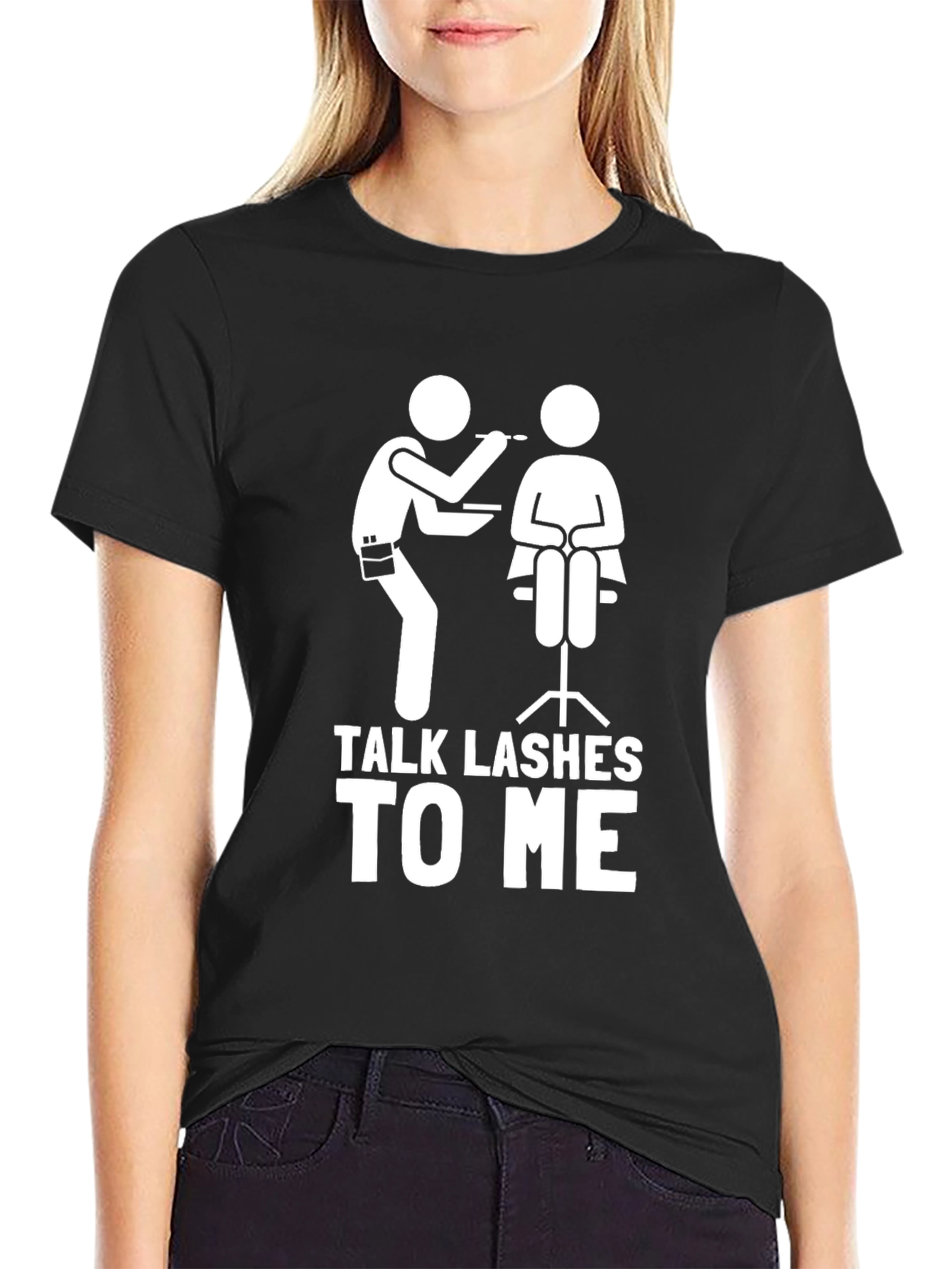 Black Talk Lashes to Me T-Shirt - Unisex Fashion Tee view 2
