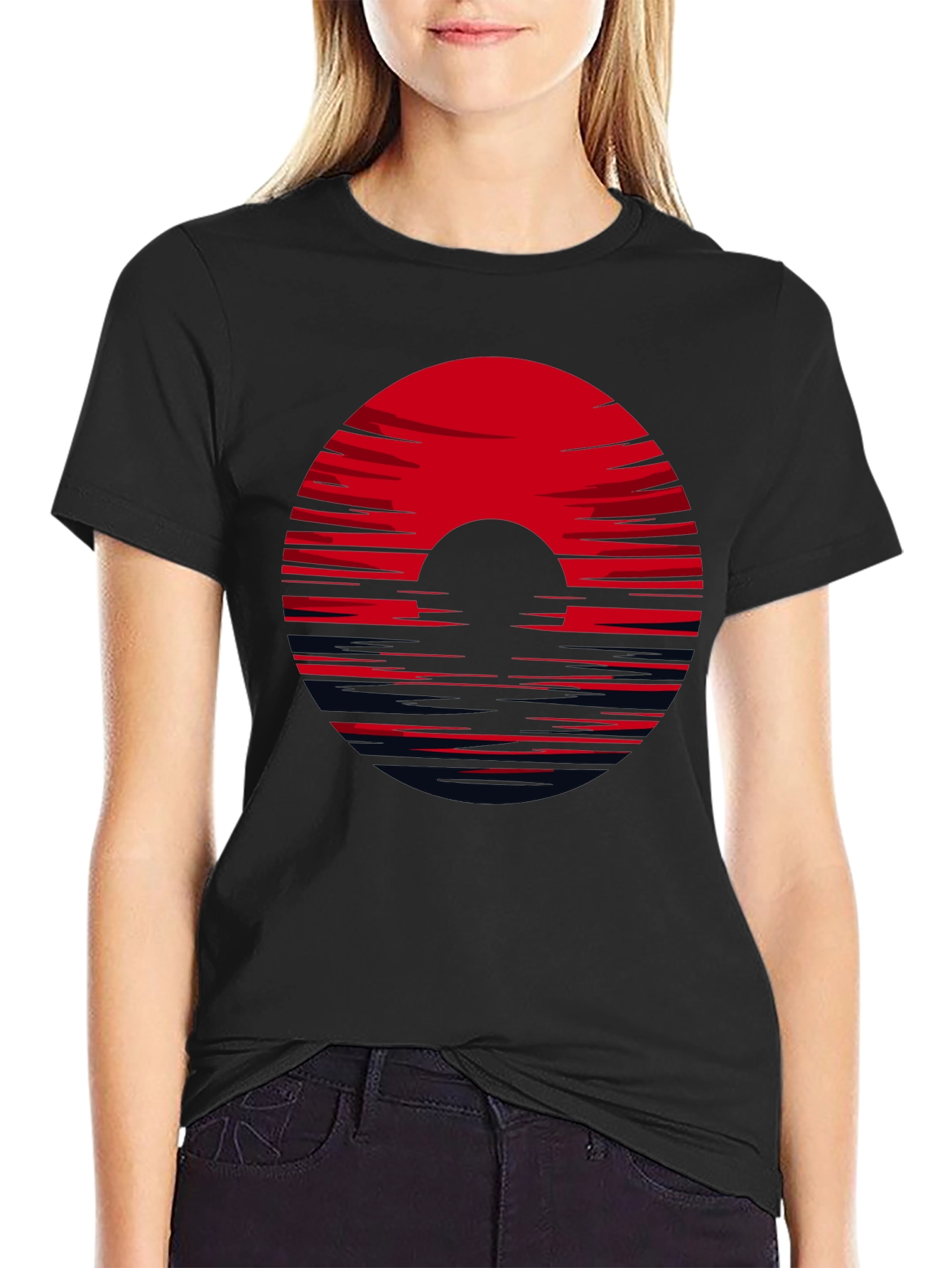 Black Red Horizon Black Tee view 2