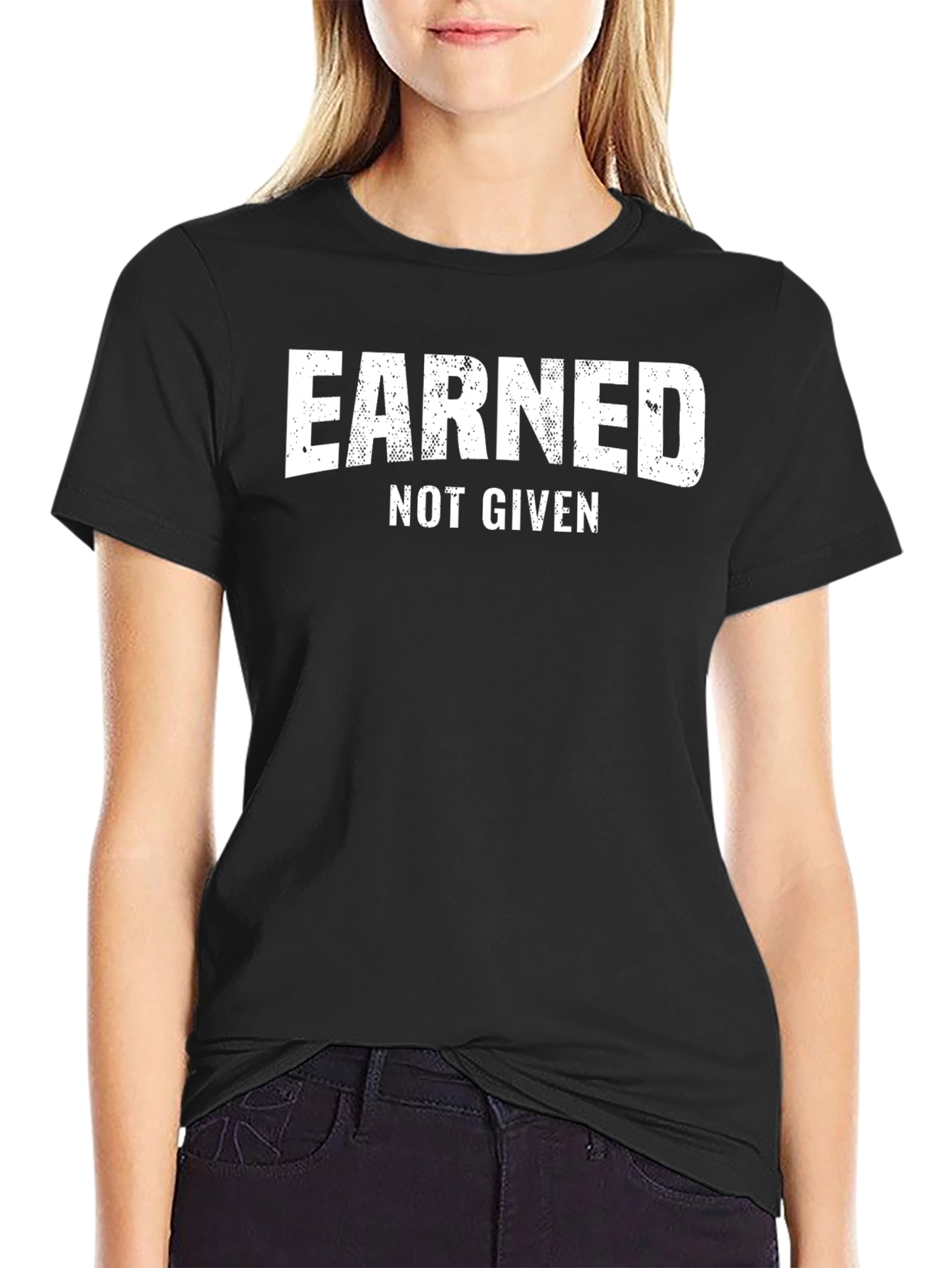 Black Earned Not Given Men's Graphic Tee - Black view 2