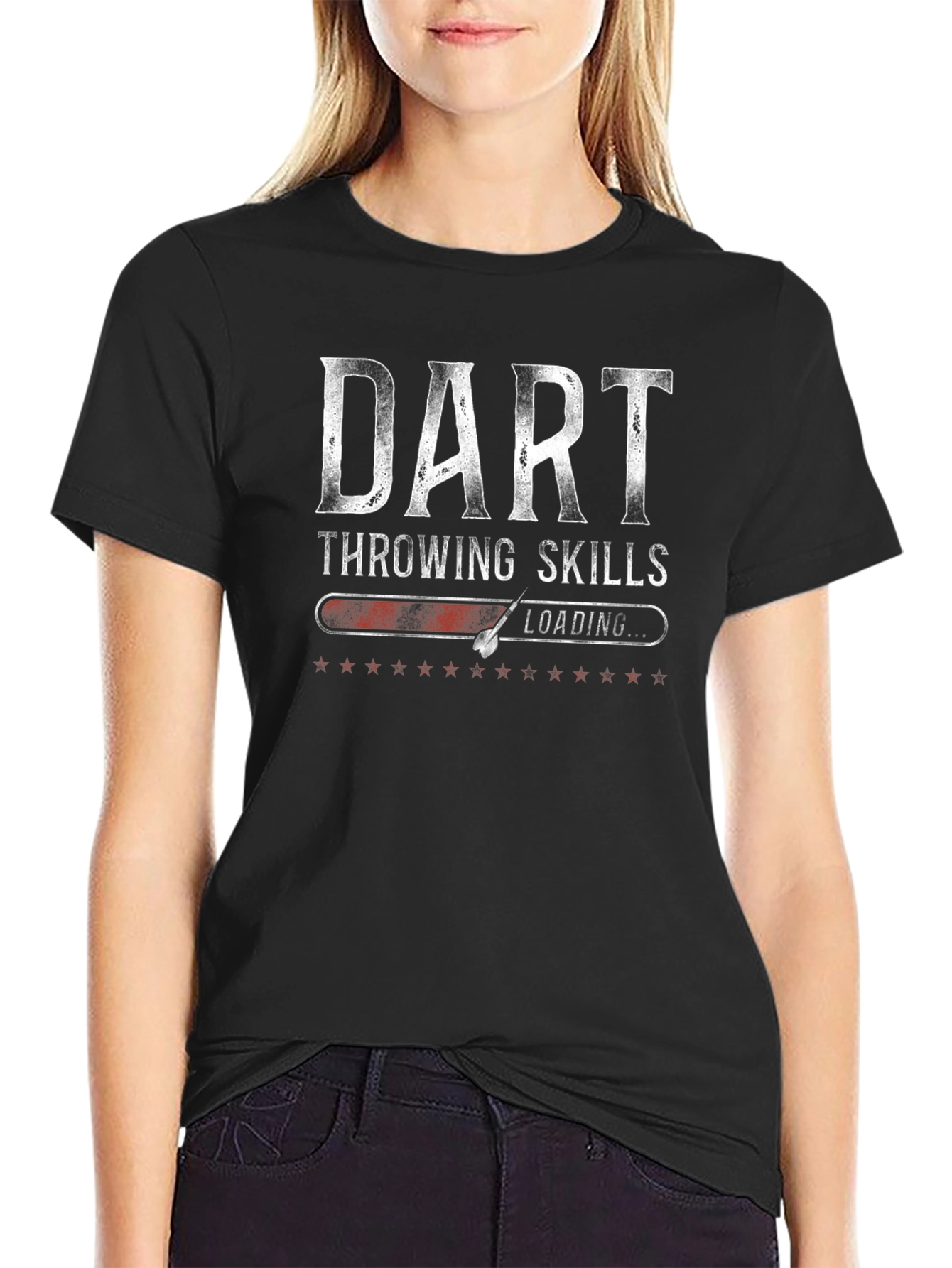 Black Dart Throwing Skills Loading T-Shirt view 2