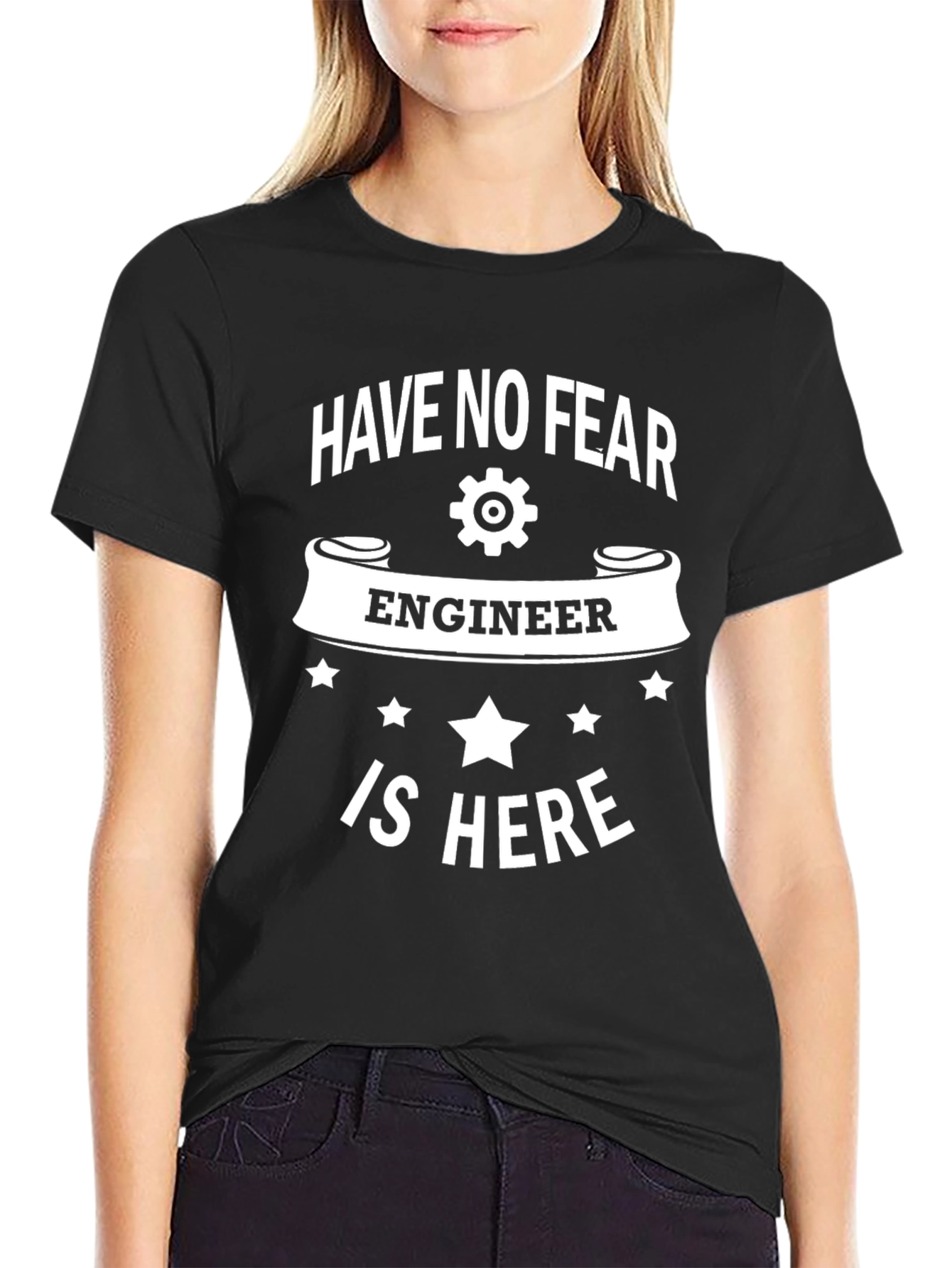 Black Have No Fear Engineer T-Shirt view 2