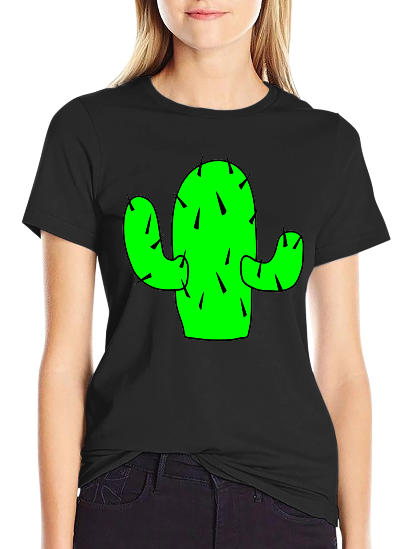 Black Cactus Graphic Tee - Trendy Casual Style view 2