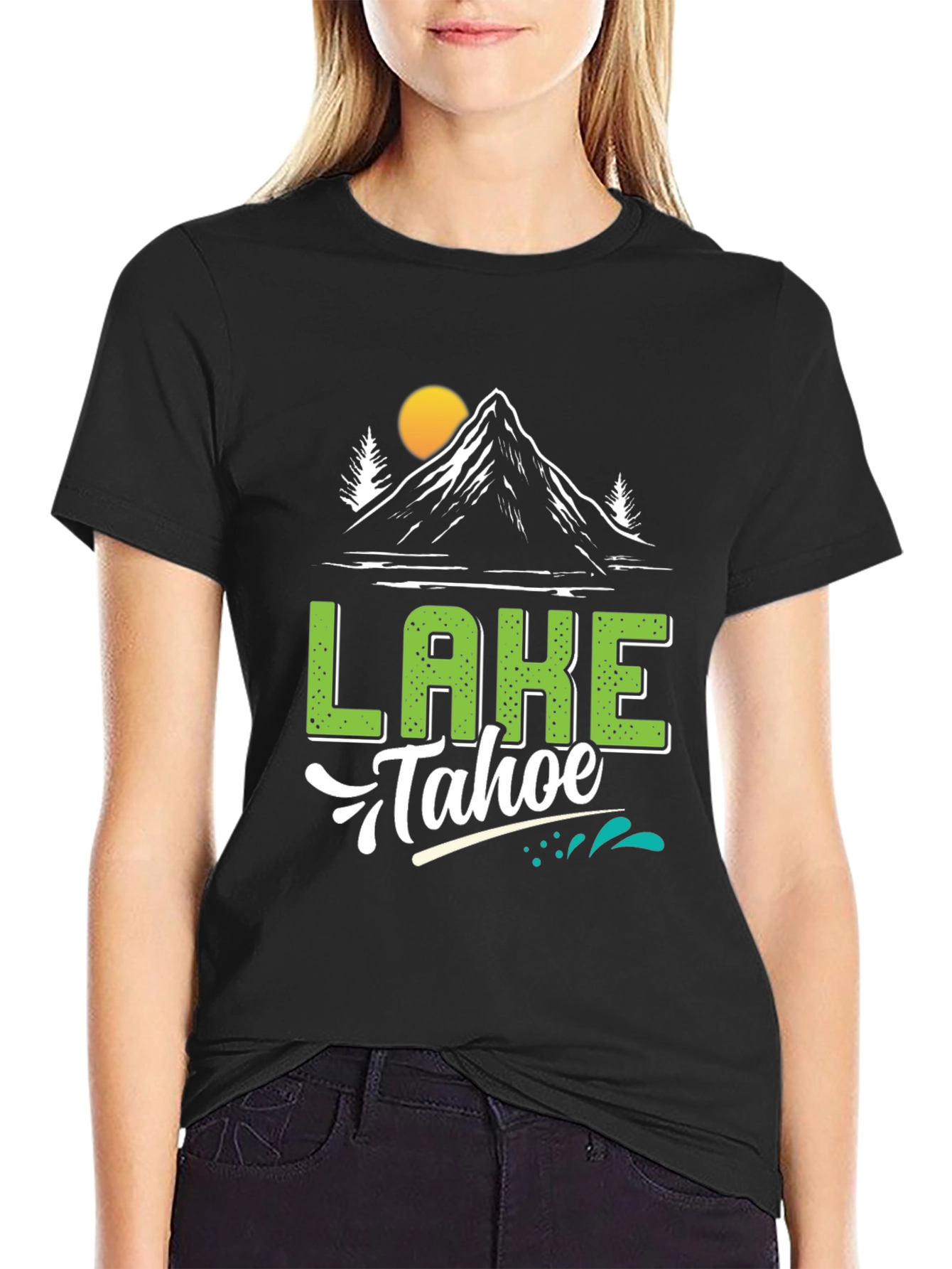 Black Lake Tahoe Black Graphic Tee view 2
