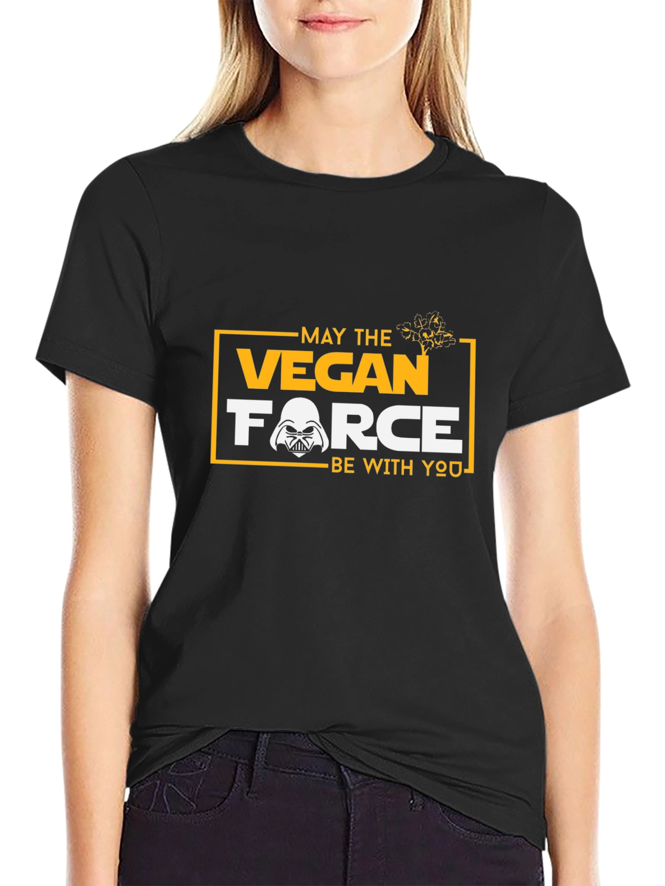 Vegan Force Star Wars Inspired Black T-Shirt - 2