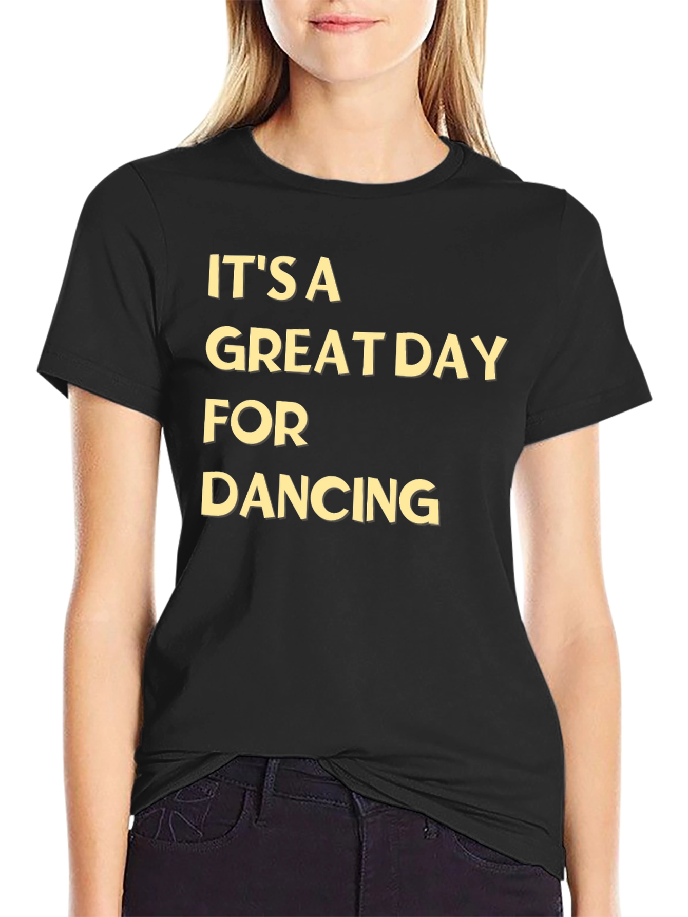Black It's A Great Day For Dancing Tee view 2