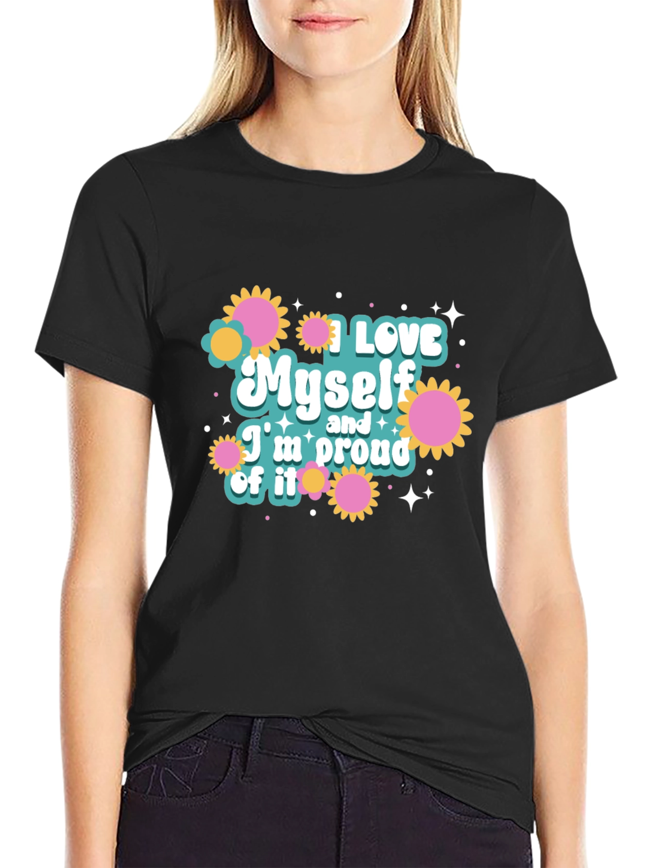 Black I Love Myself Graphic Tee view 2