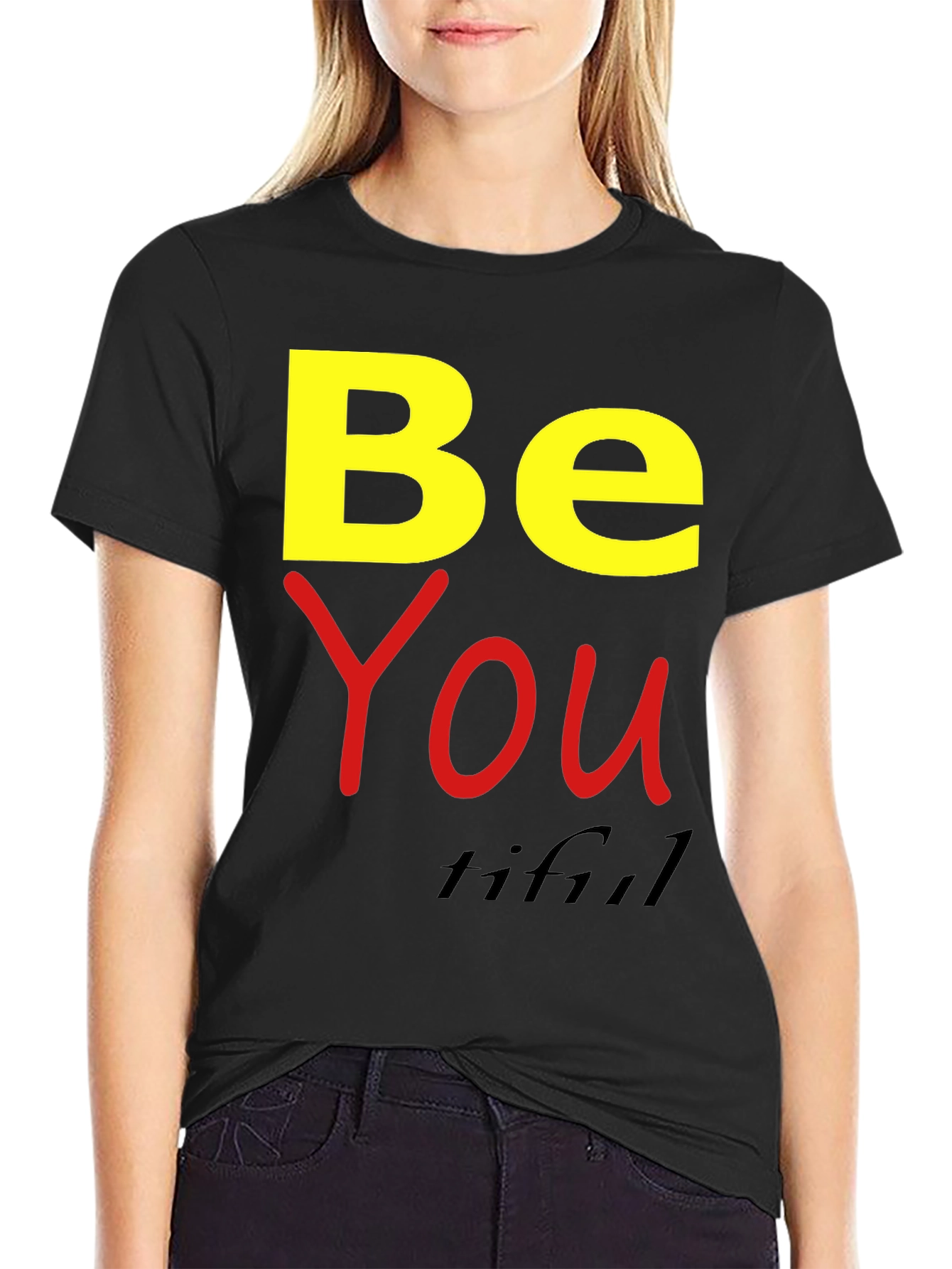 Black Be You Tiful Graphic Tee - Black view 2