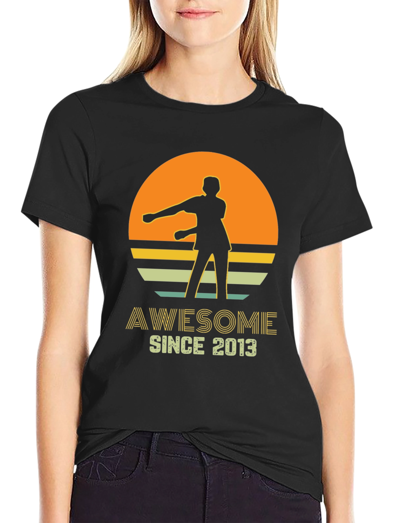 Black Awesome Since 2013 Graphic Tee view 2