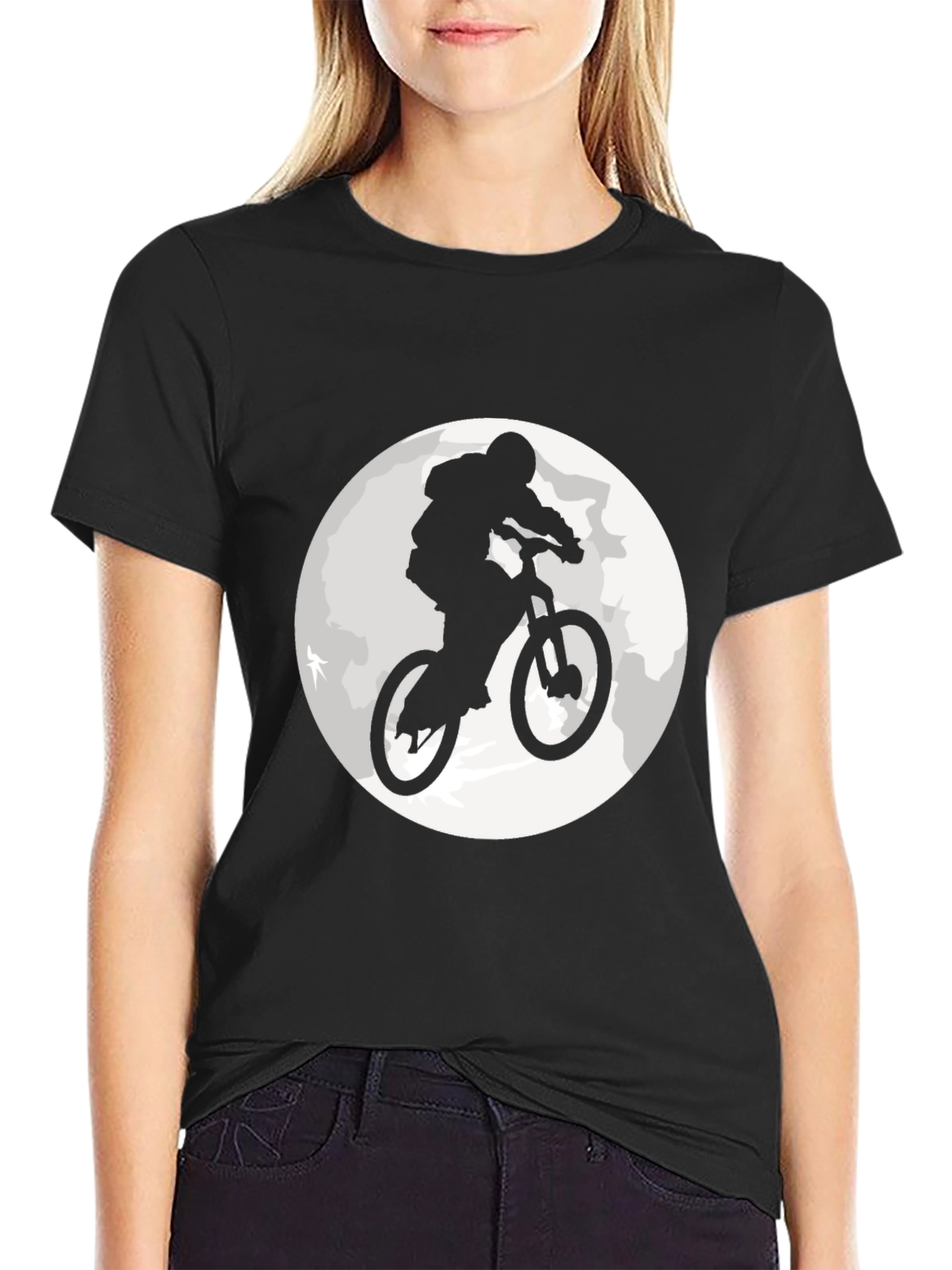 Black Mountain Bike Moon Graphic T-Shirt view 2