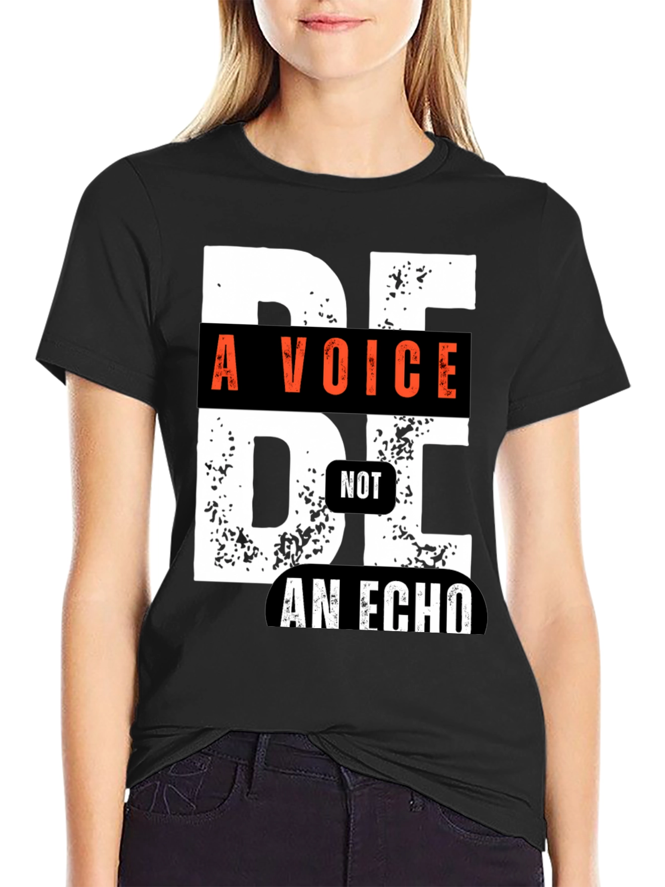 Black Be a Voice, Not an Echo Graphic Tee - Unisex view 2