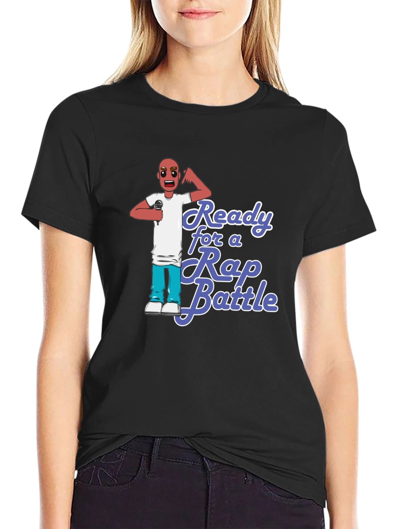 Black Ready for a Rap Battle T-Shirt view 2