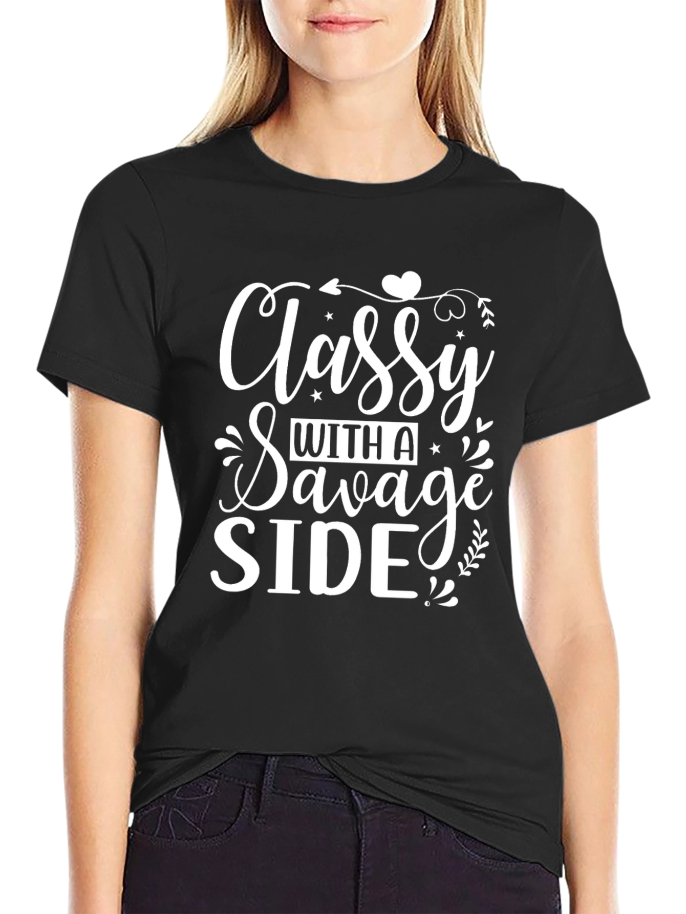Classy With A Savage Side Black T-Shirt - 2