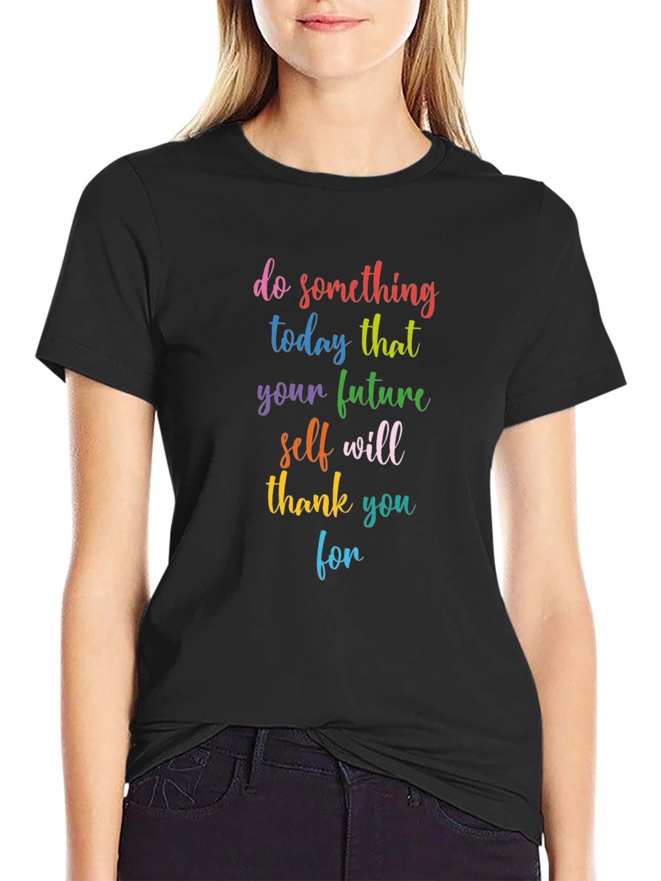 Black Inspirational Quote Graphic Tee - Do Something Today view 2