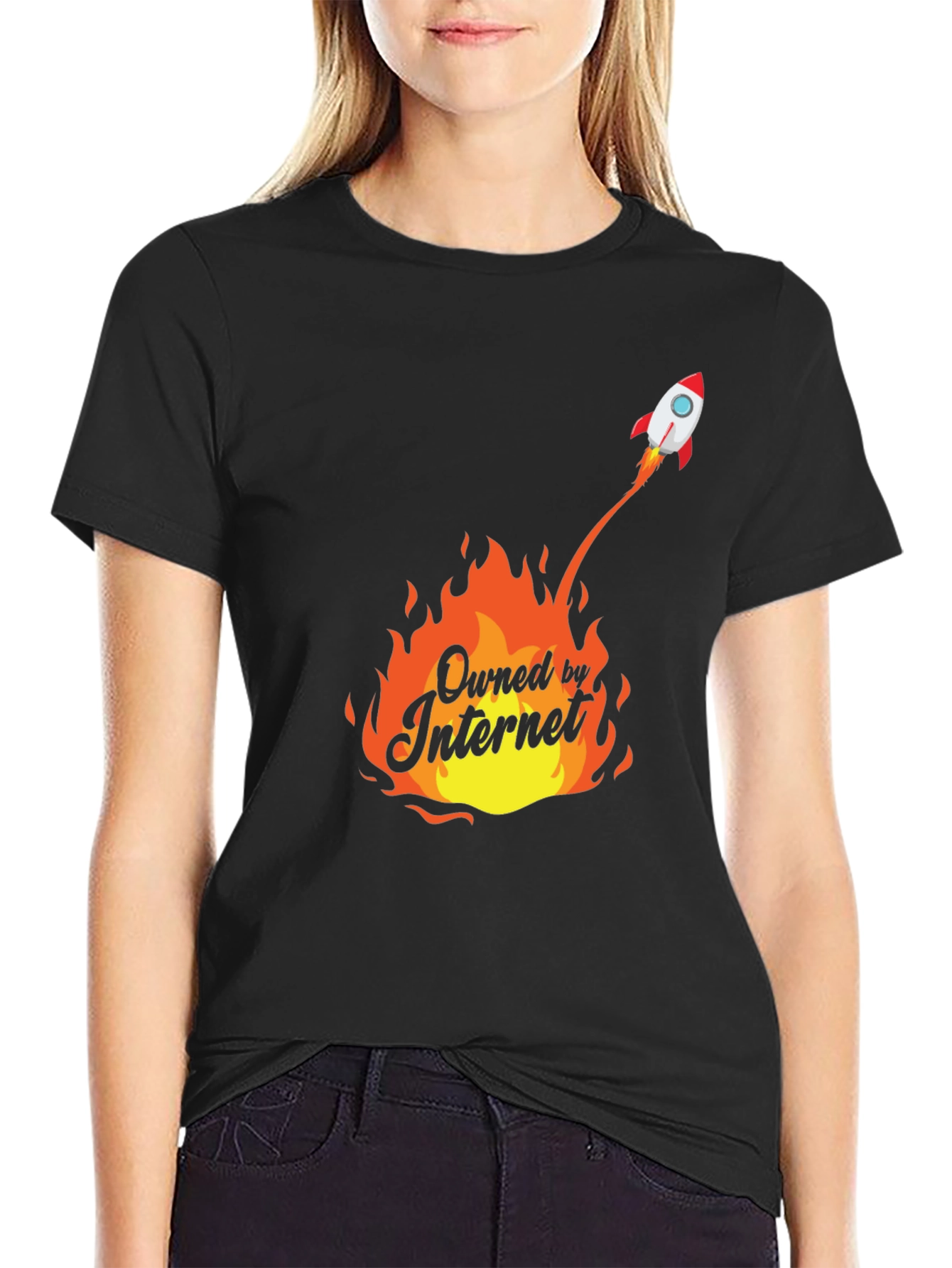 Owned By Internet Rocket Black T-Shirt - 2