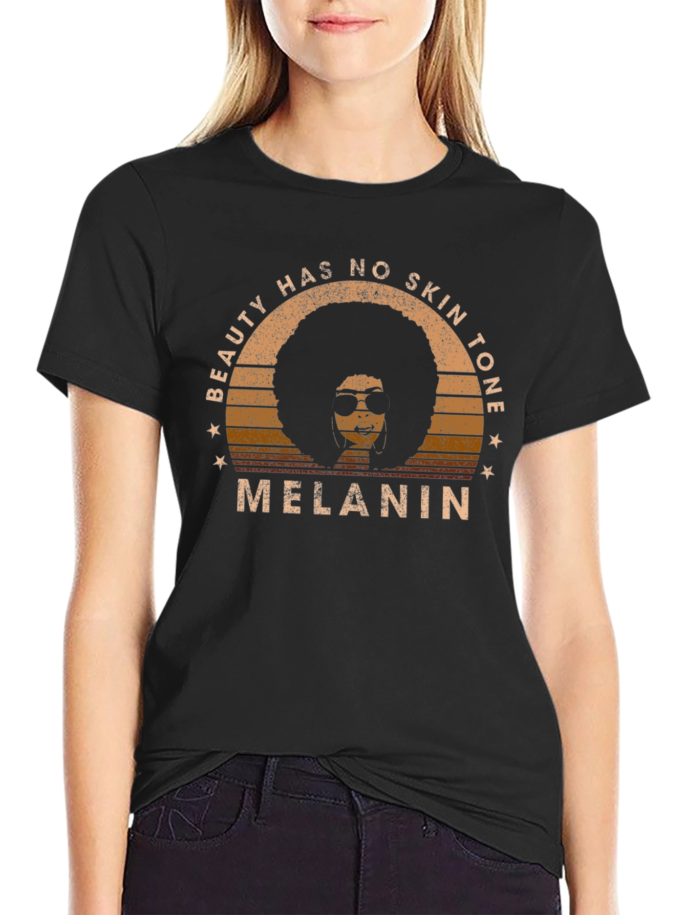 Black Beauty Has No Skin Tone Melanin Graphic Tee view 2