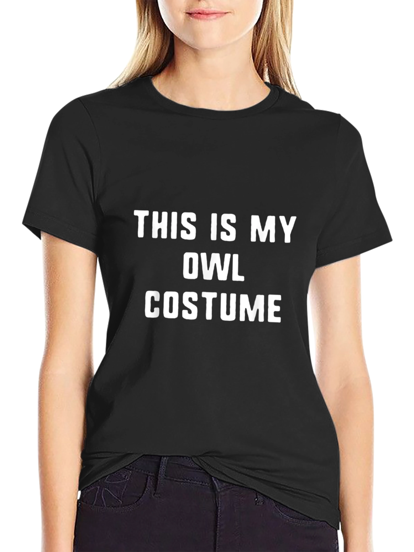 Black Funny Owl Costume T-Shirt - Novelty Apparel view 2