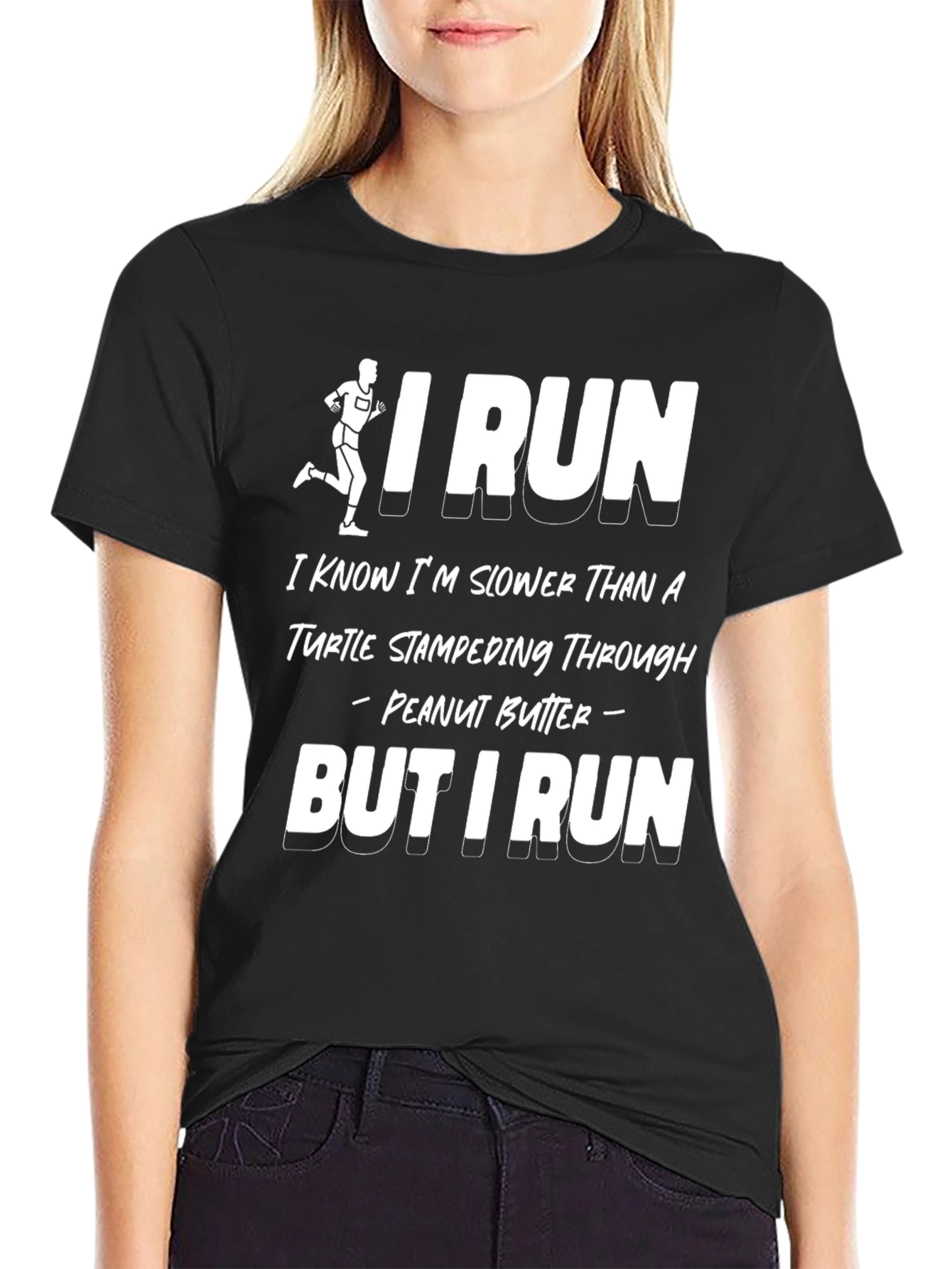 Funny Running T-Shirt - Turtle Stampeding Through Peanut Butter - 2