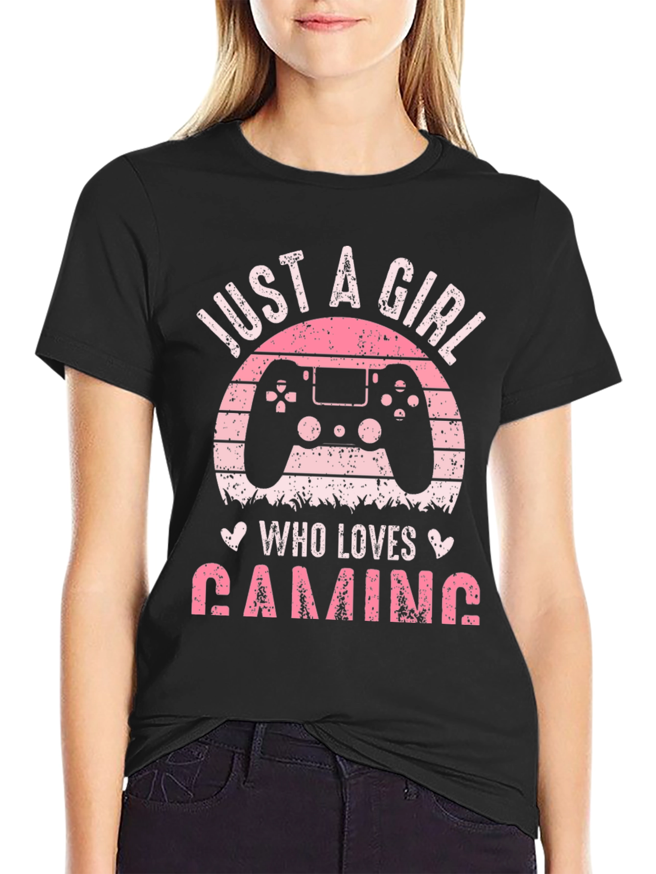 Just A Girl Who Loves Gaming Black T-Shirt - 2