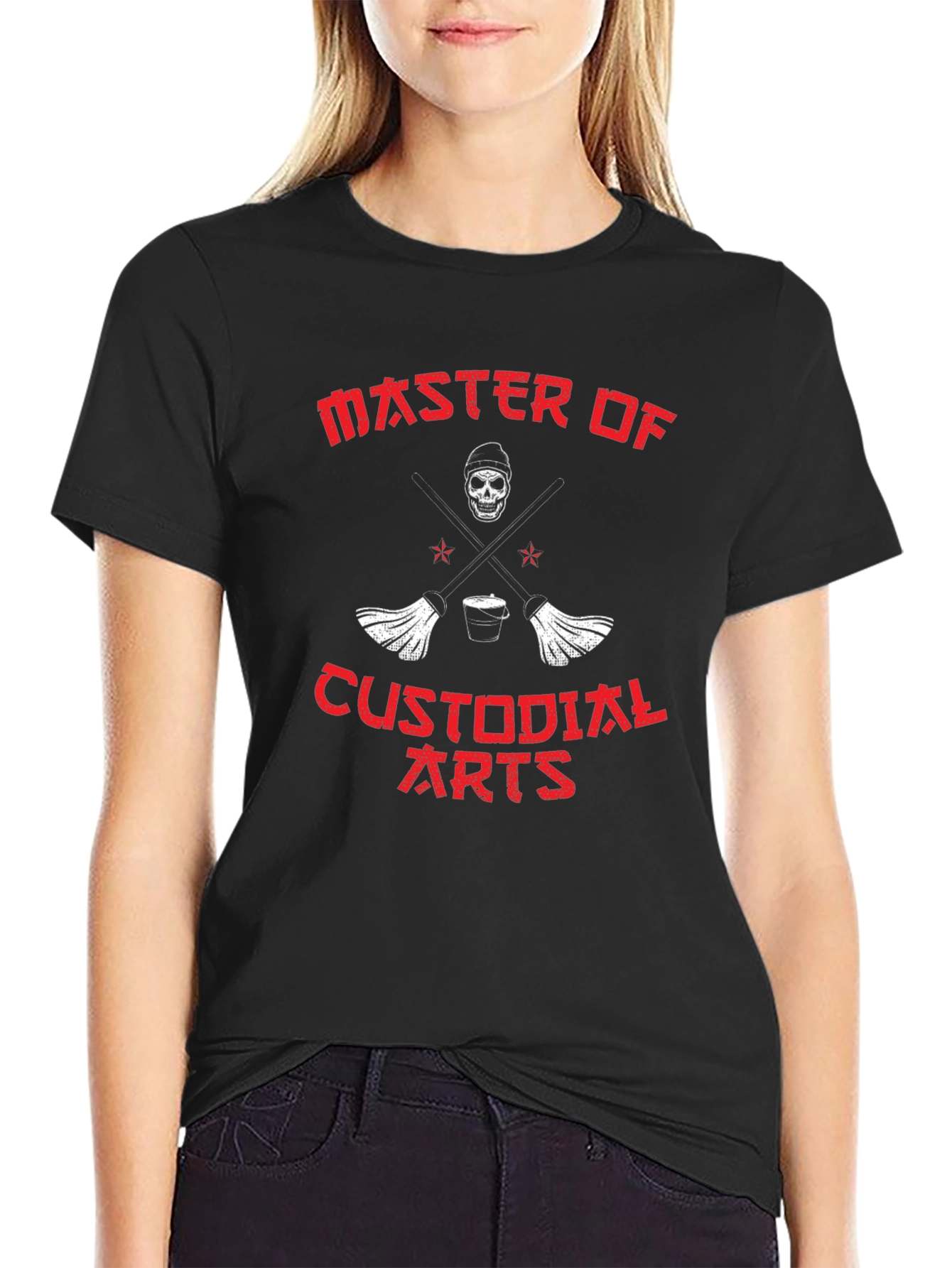 Black Master of Custodial Arts Graphic T-Shirt view 2