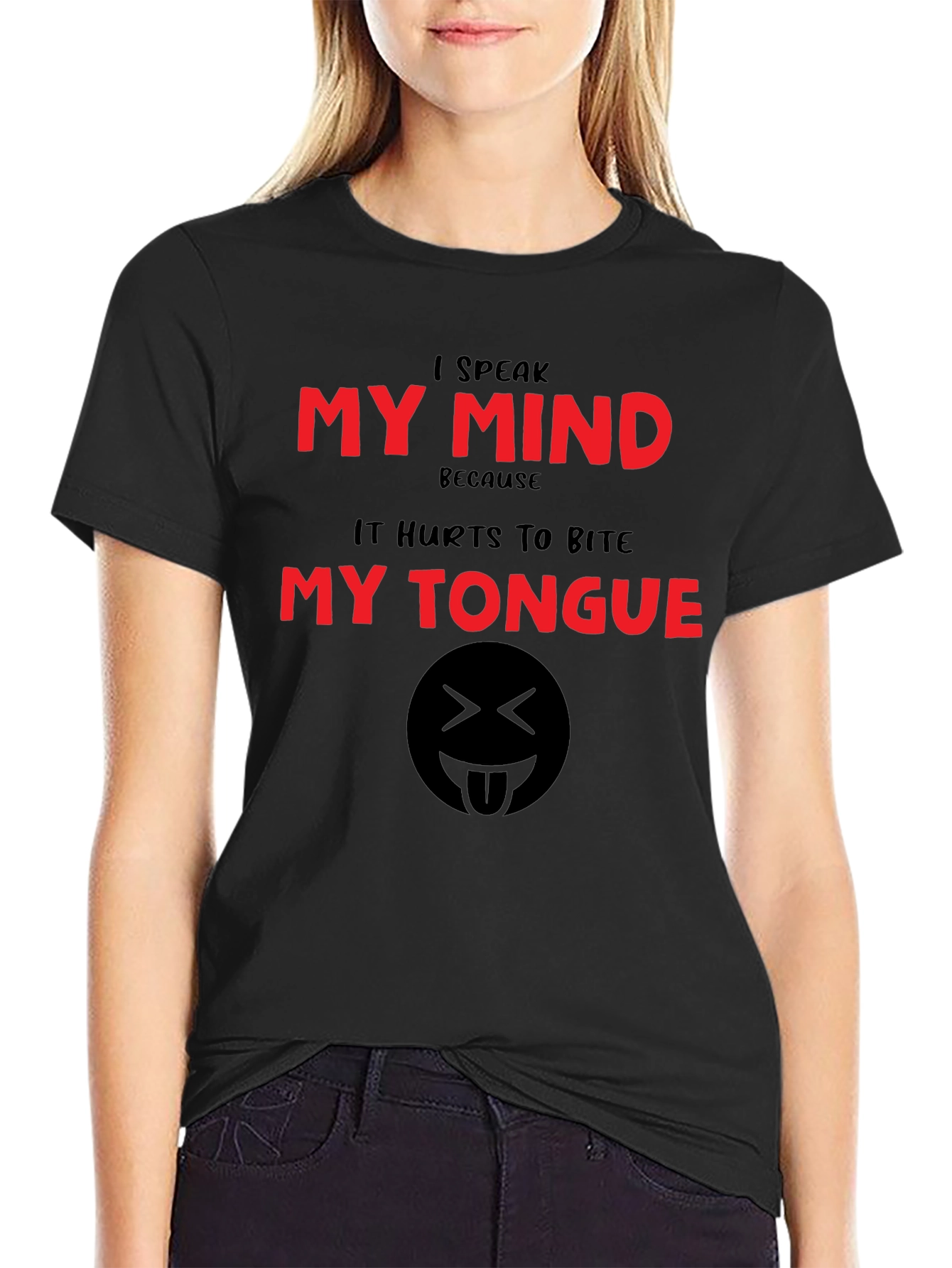 Black Speak My Mind T-Shirt - Funny Graphic Tee view 2