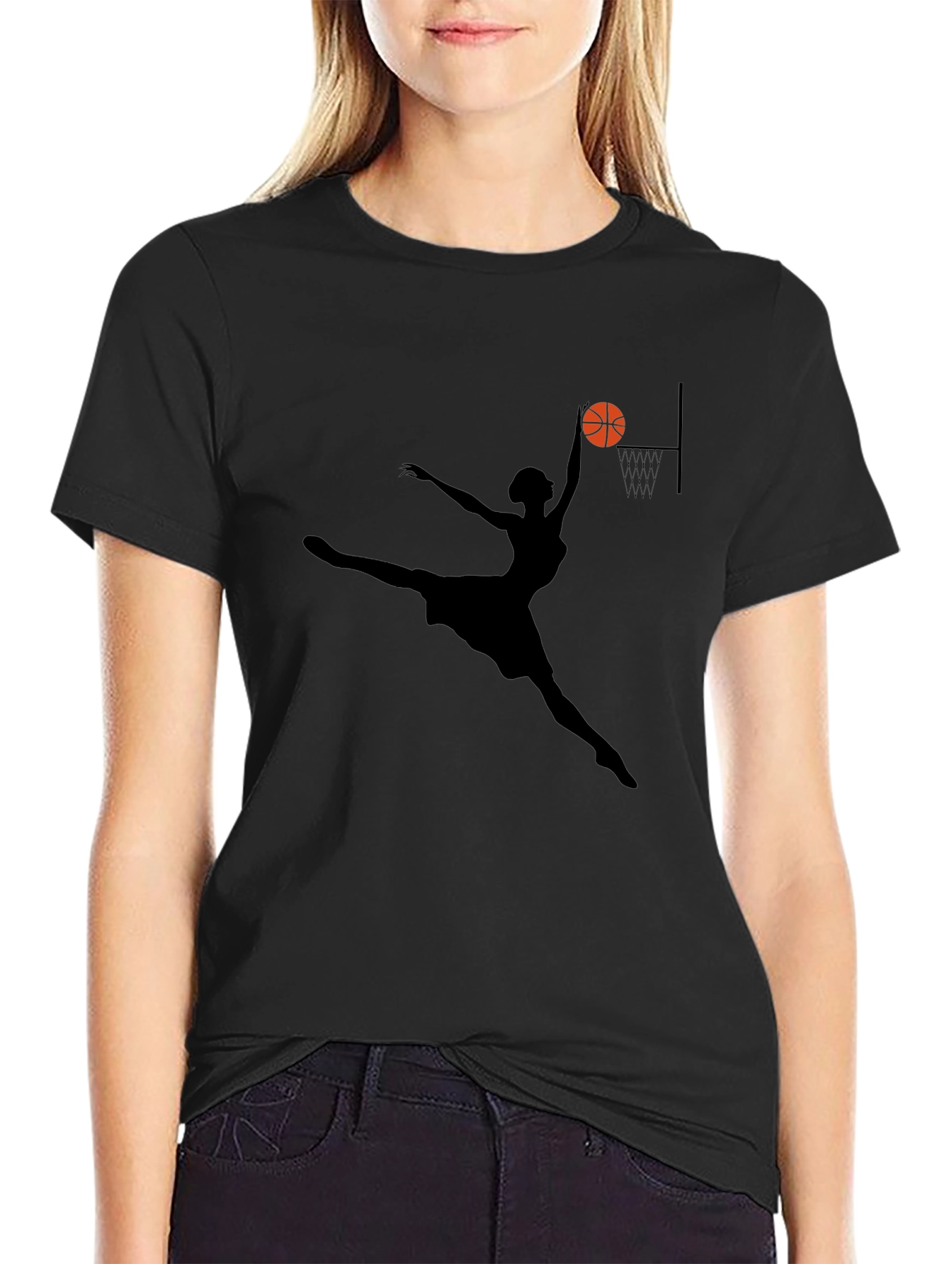 Basketball Silhouette Graphic T-Shirt - 2