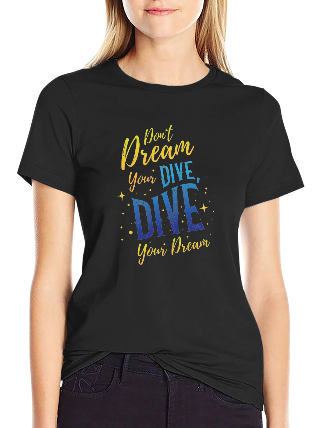 Black Dive Your Dream Black T-Shirt view 2