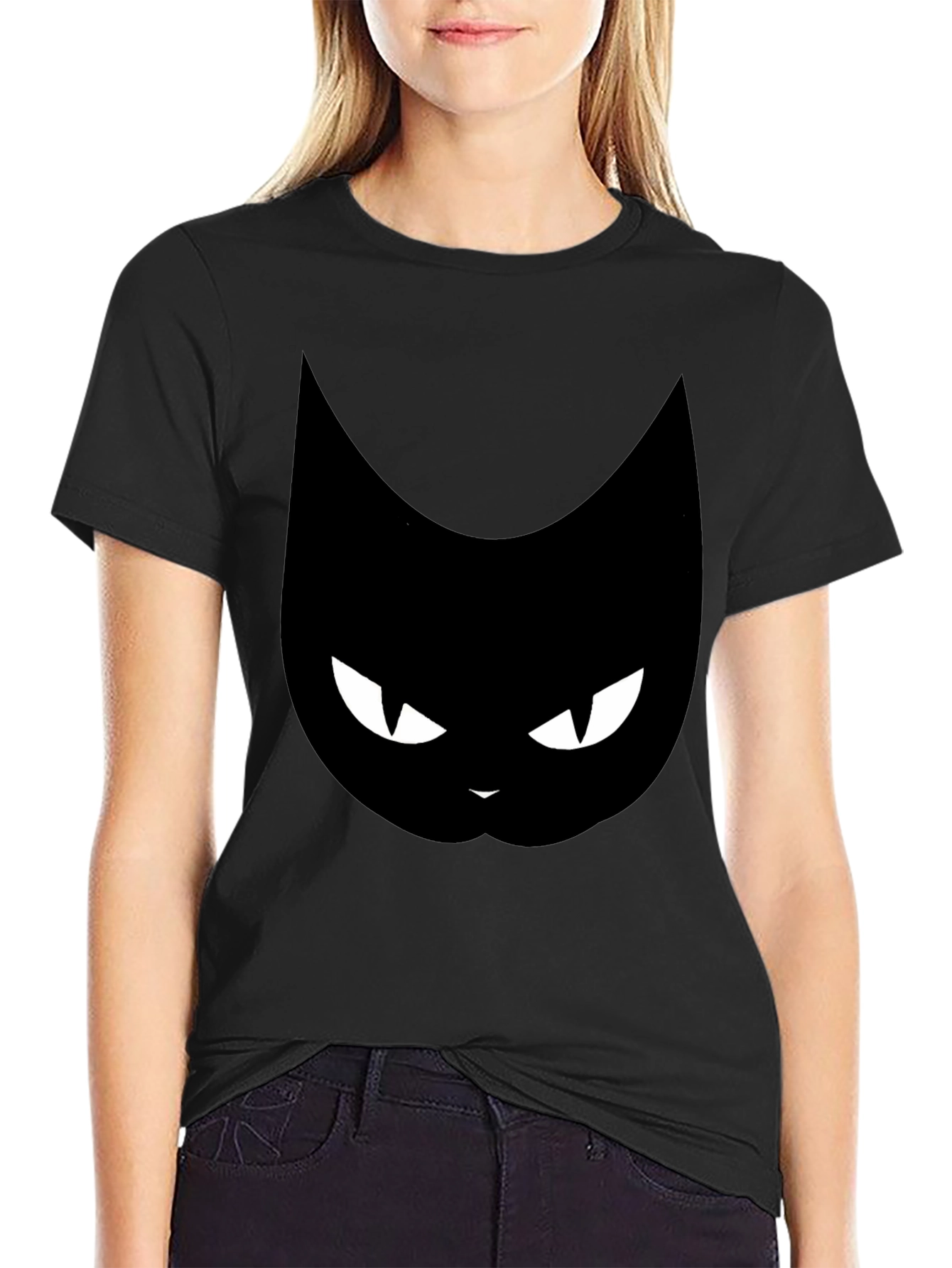 Black Black Cat Graphic T-Shirt view 2