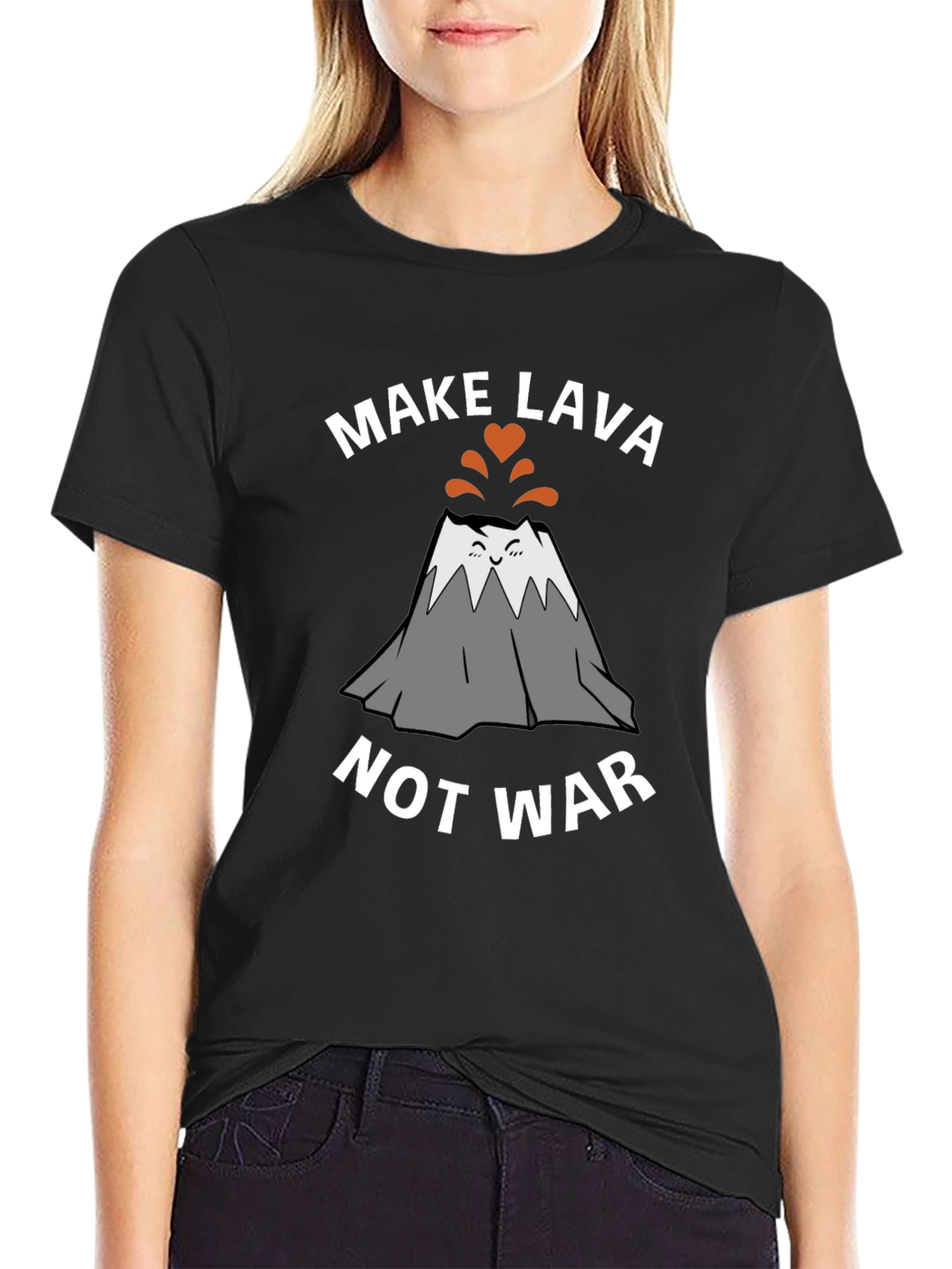 Black Make Lava Not War Graphic T-Shirt view 2