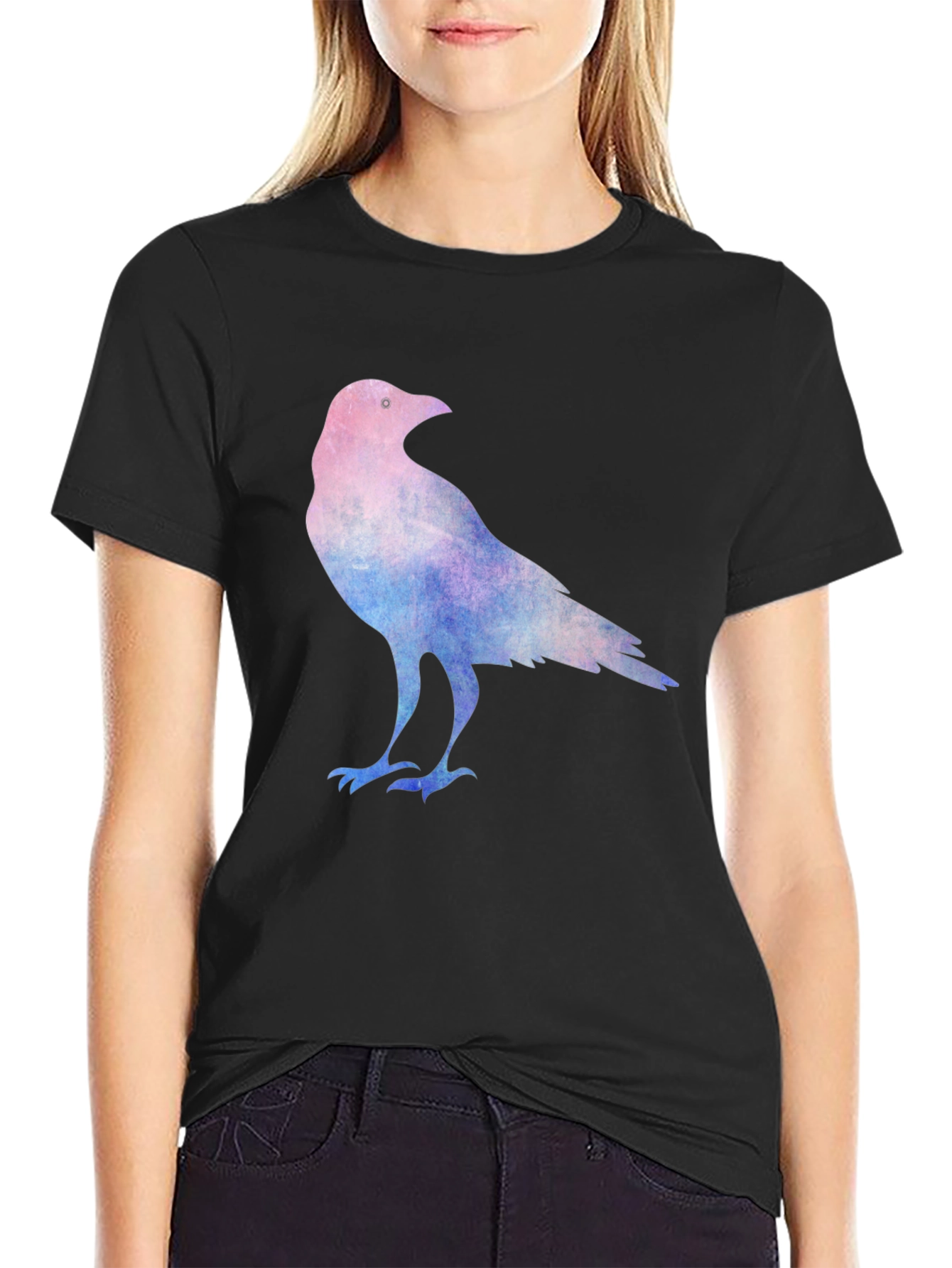 Black Raven Graphic Tee - Cotton Blend Comfort view 2