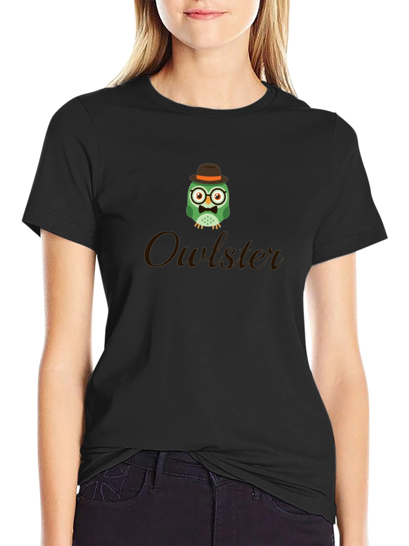 Black Owlster Graphic Tee - Cool Men's Black T-Shirt view 2