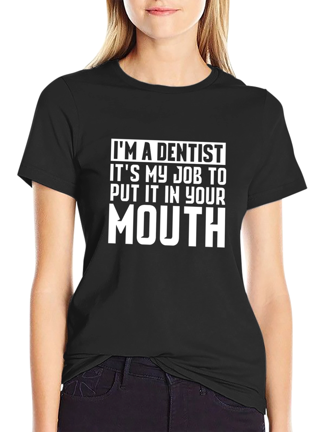 Black Dentist Job T-Shirt view 2