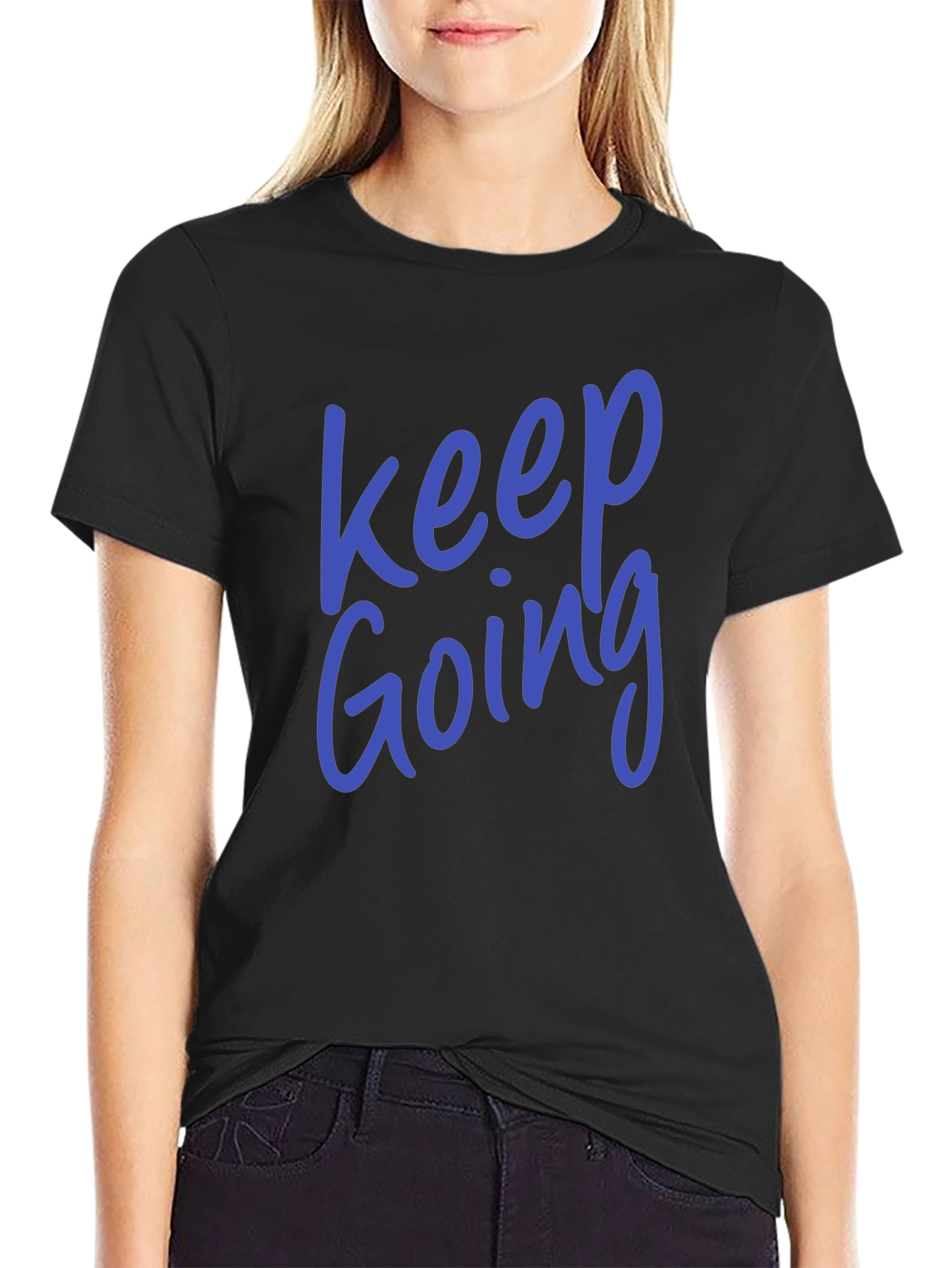 Black Keep Going Graphic T-Shirt - Motivational Tee view 2