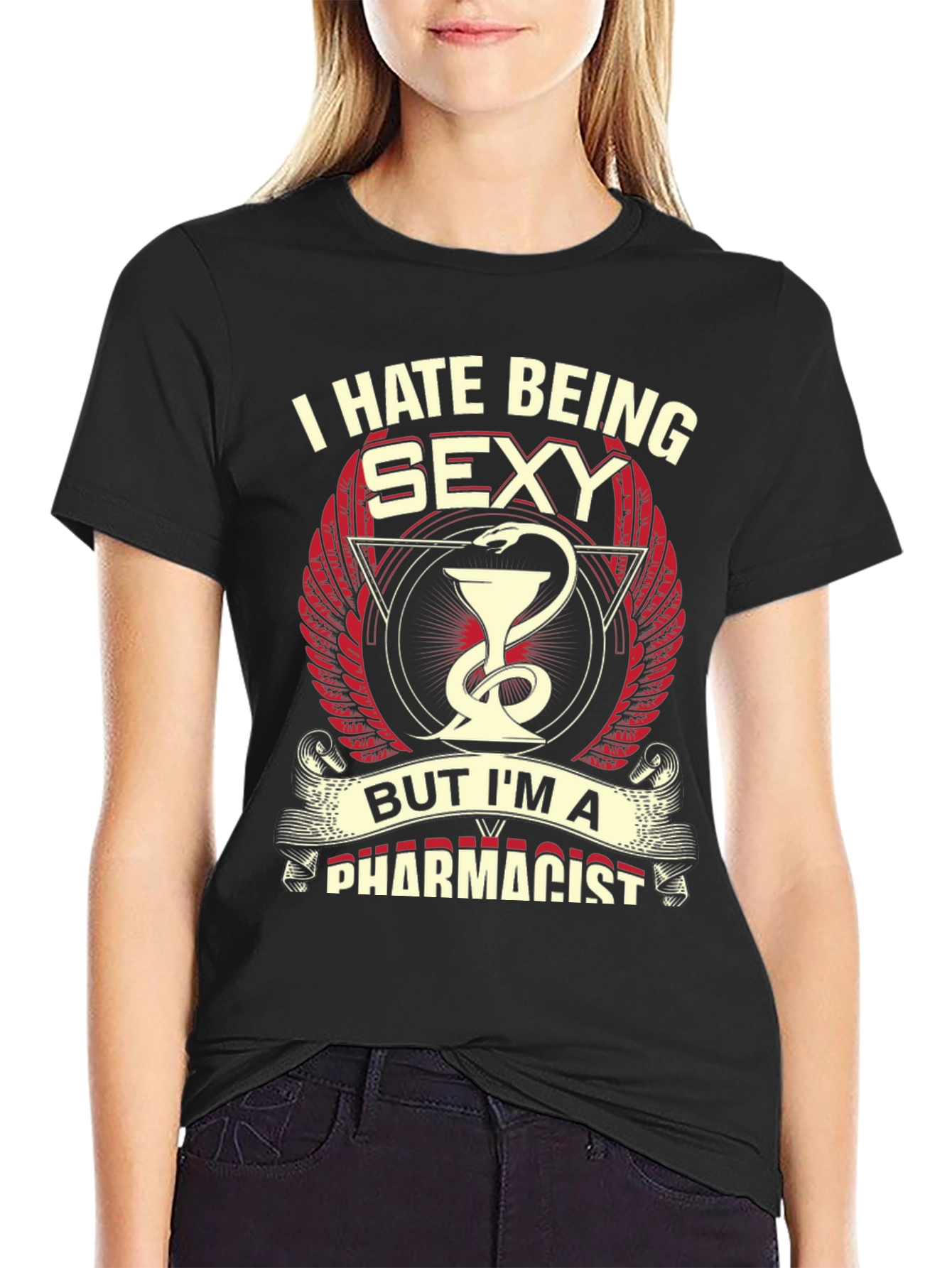 Black Funny Pharmacist T-Shirt - I Hate Being Sexy Tee view 2