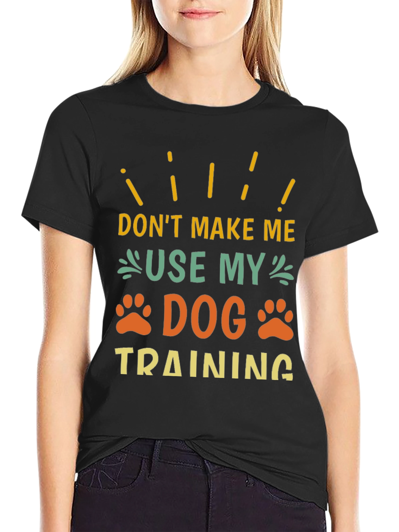 Black Dog Training T-Shirt - Funny Pet Lover Tee view 2