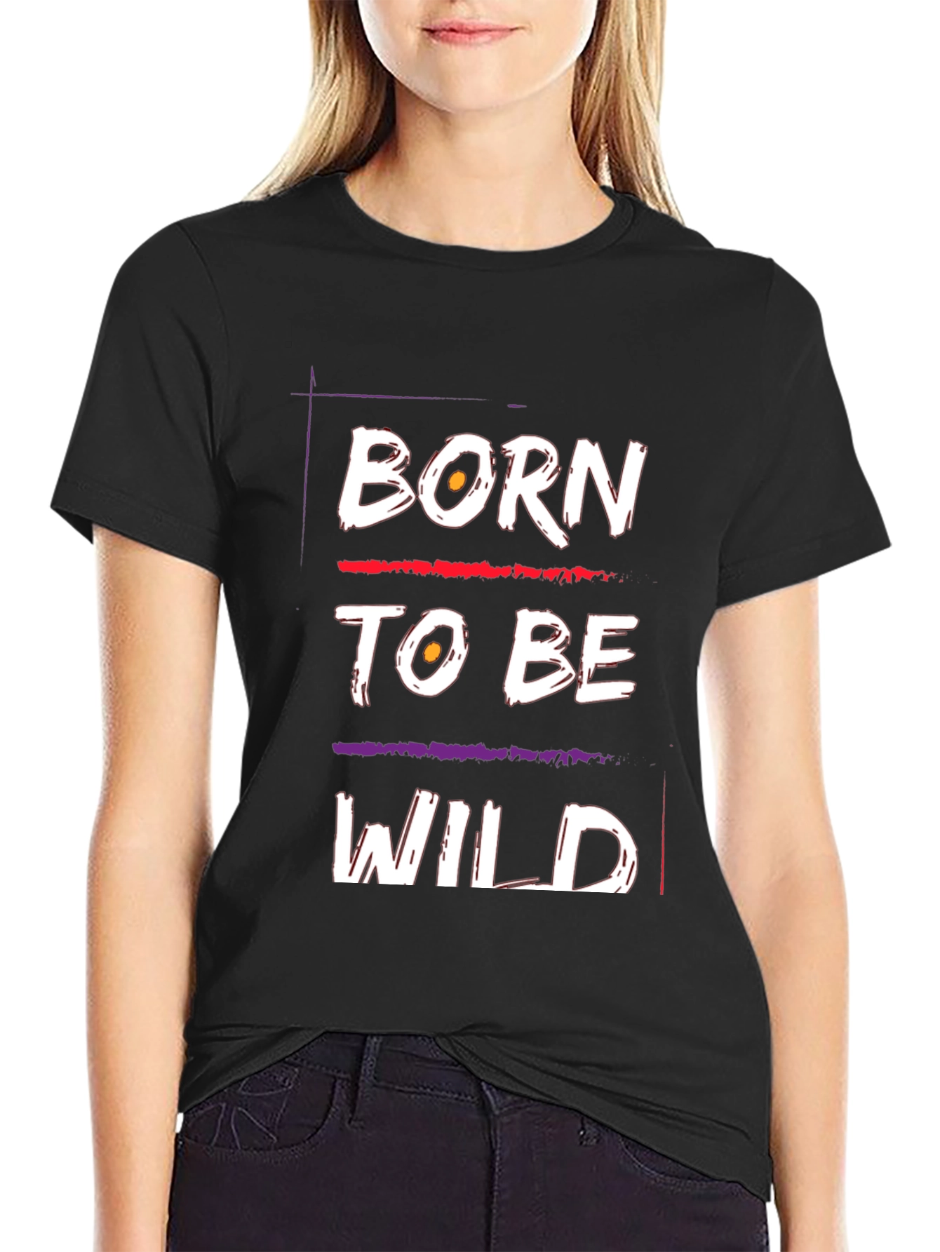 Black Born to Be Wild Graphic T-Shirt - Black view 2