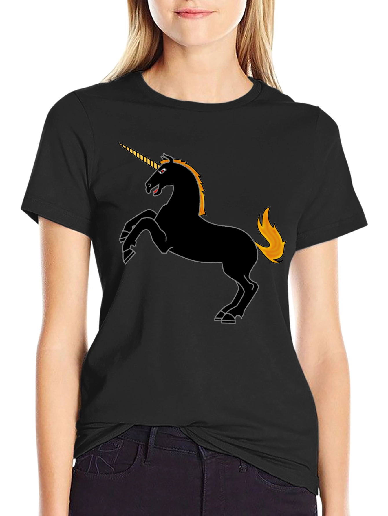 Black Black Unicorn Graphic Tee - Stylish Men's T-Shirt view 2