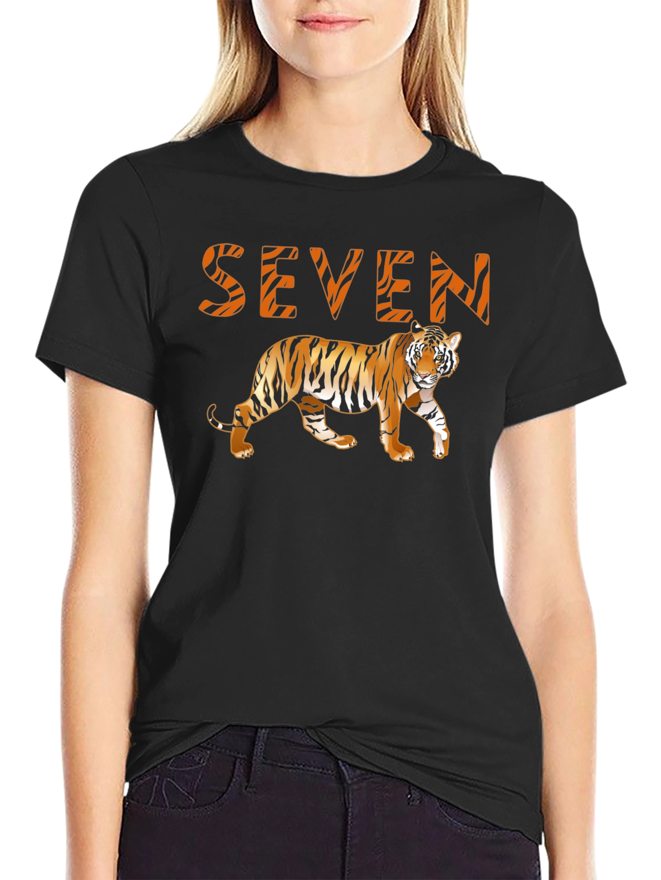 Black Seven Tiger Graphic T-Shirt view 2