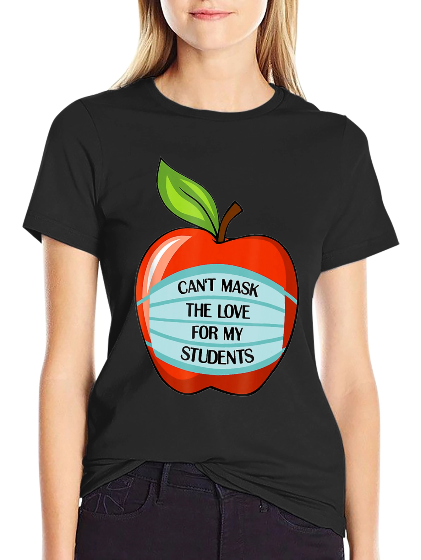 Black Teacher Love Mask T-Shirt view 2