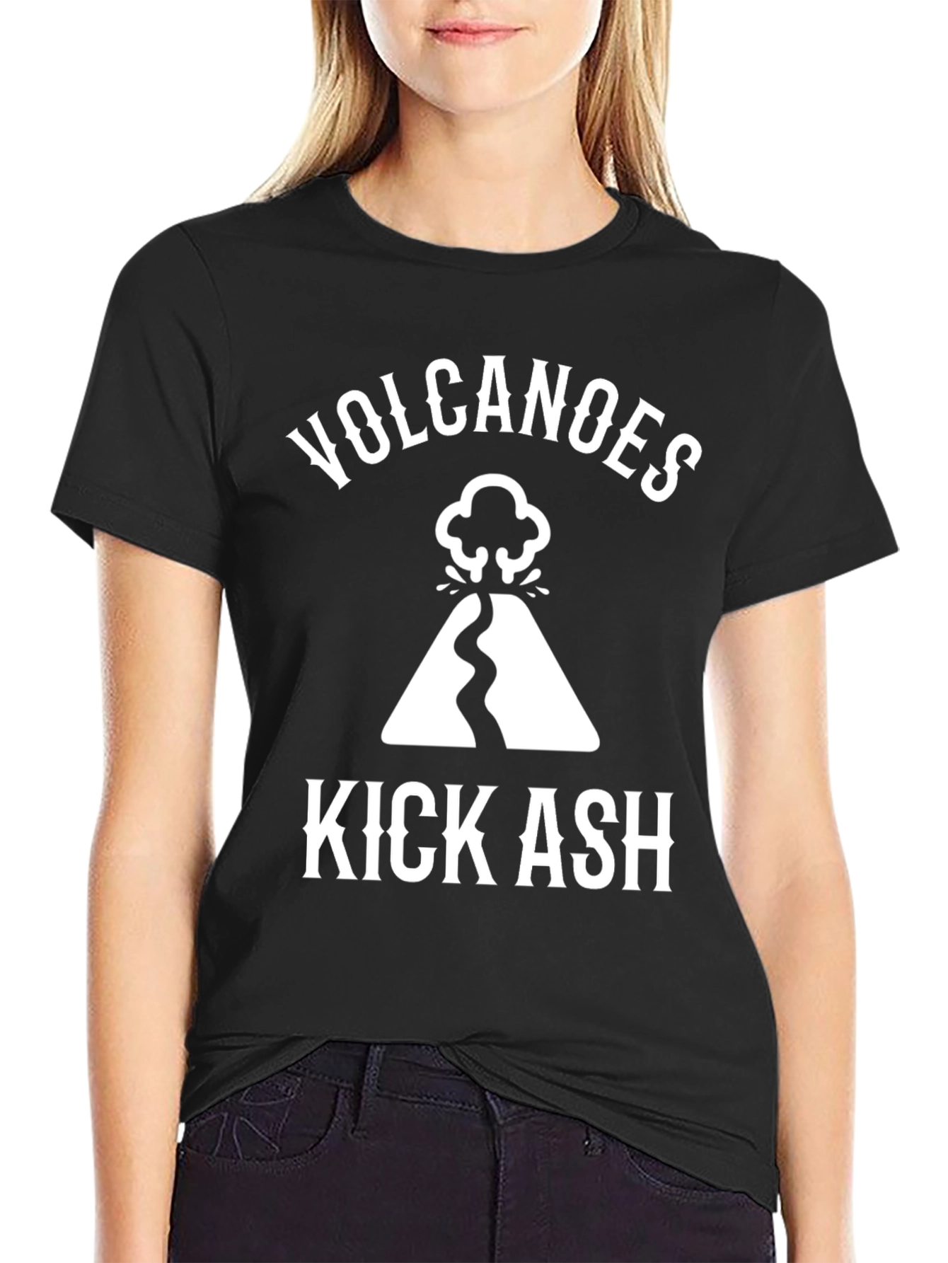 Black Volcanoes Kick Ash Graphic Tee view 2