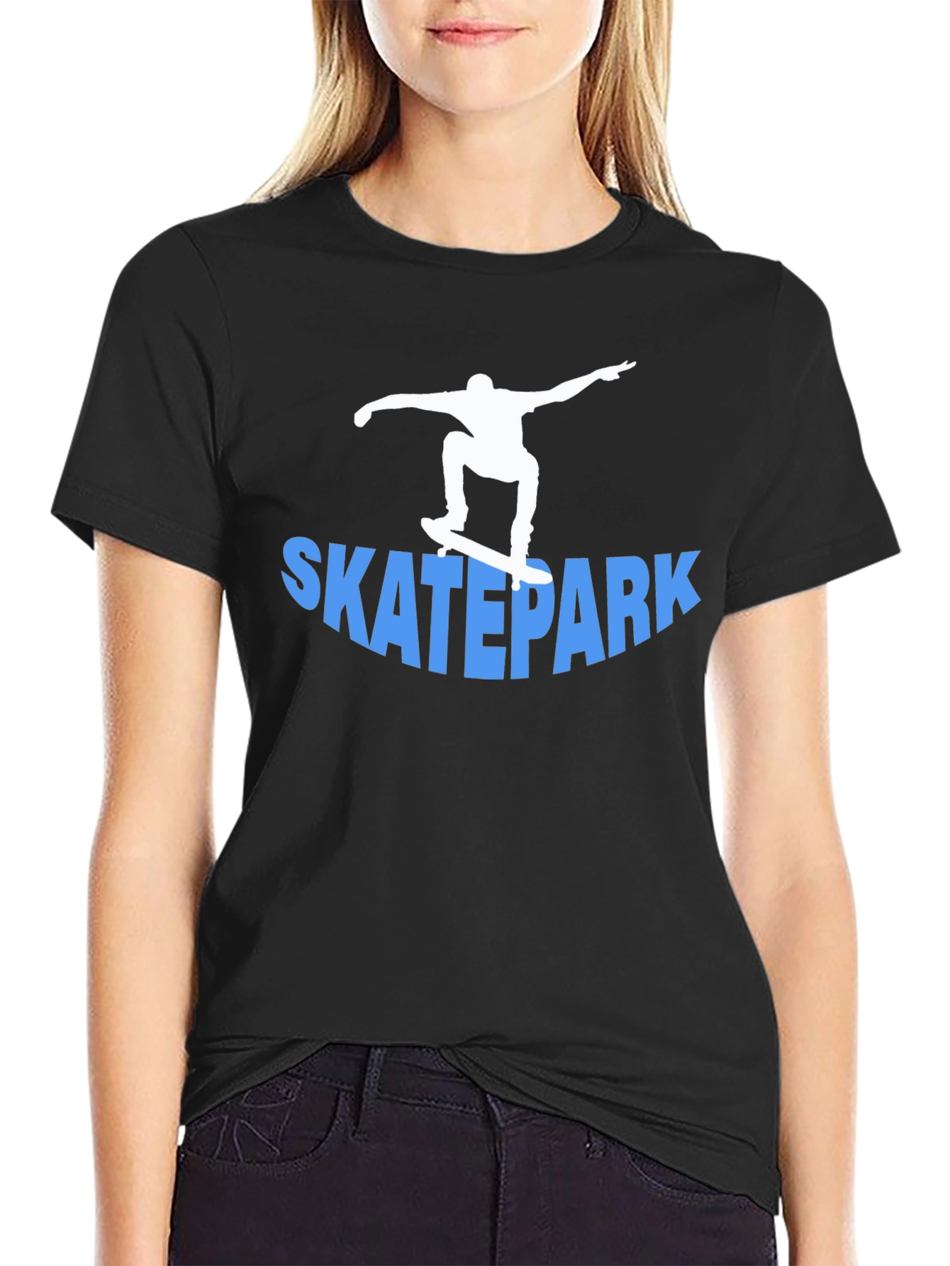Black Skatepark T-Shirt - Cool Skater Design view 2