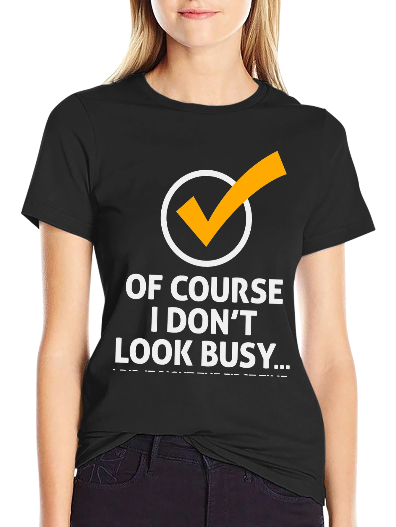 Black Of Course I Don't Look Busy Graphic Tee view 2