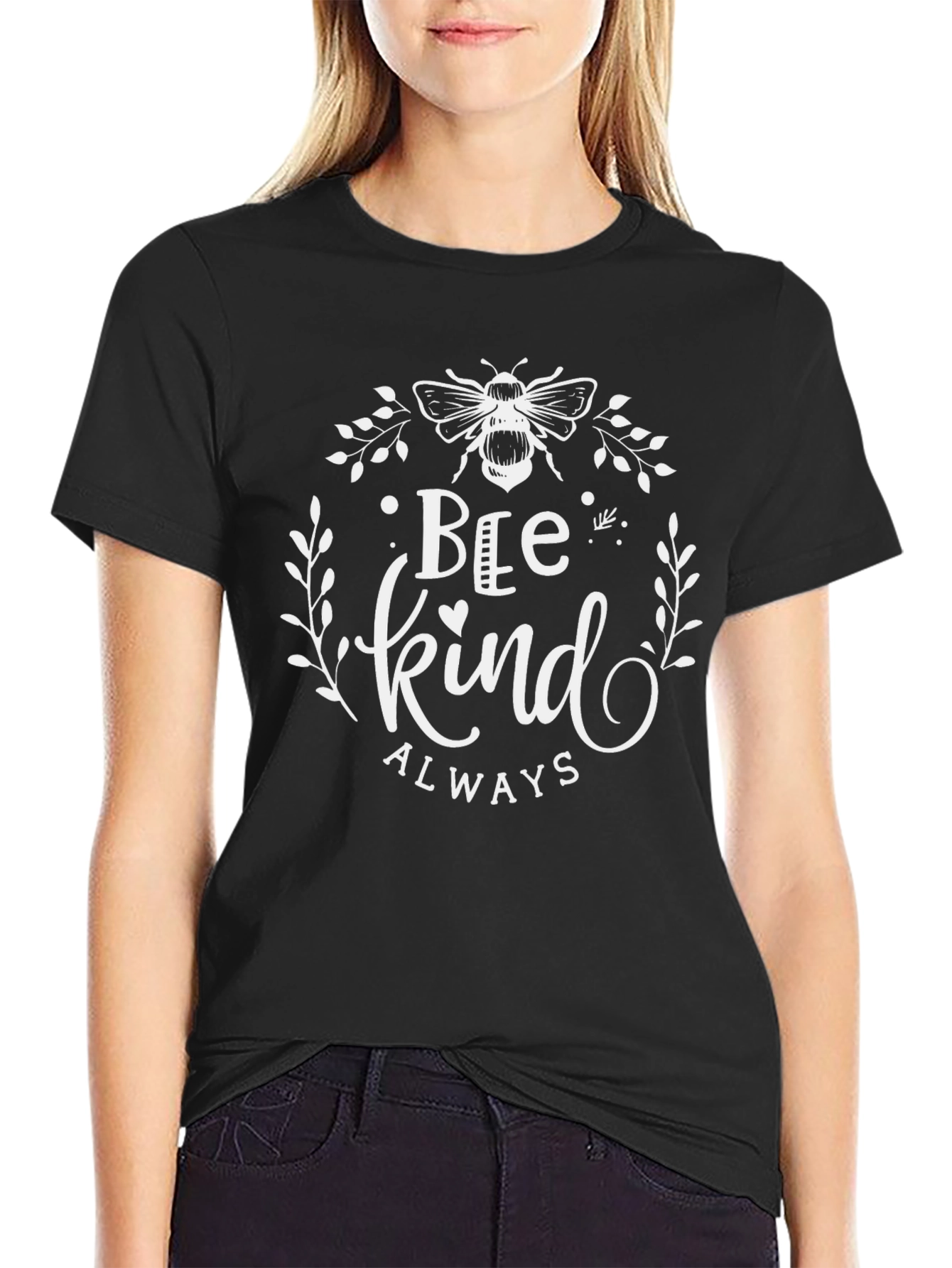 Black Bee Kind Always Black Graphic Tee view 2
