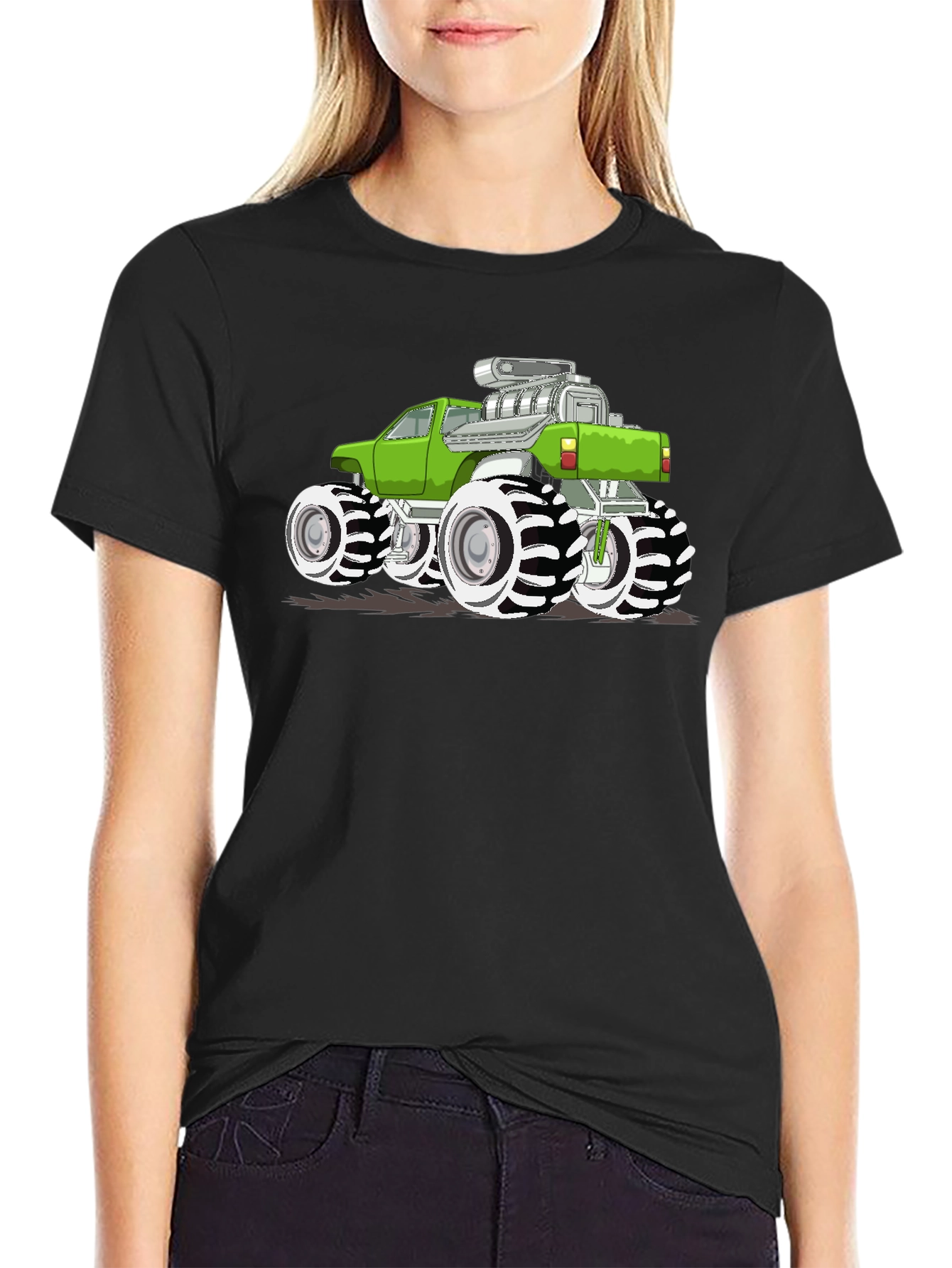 Black Monster Truck Graphic Tee - Black view 2